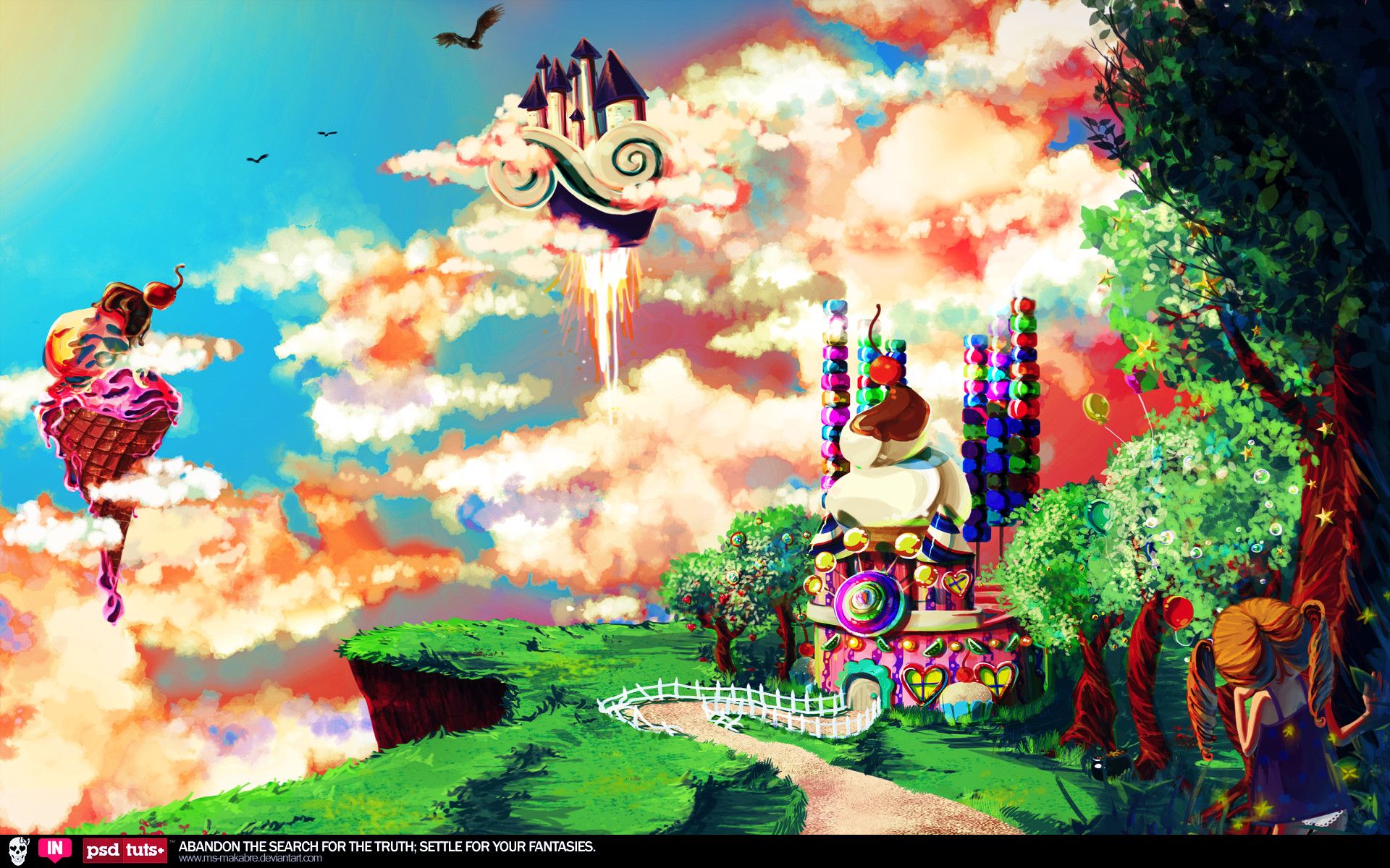 Paese dei dolci fantasy colorato, 1920x1200 WUXGA, Desktop