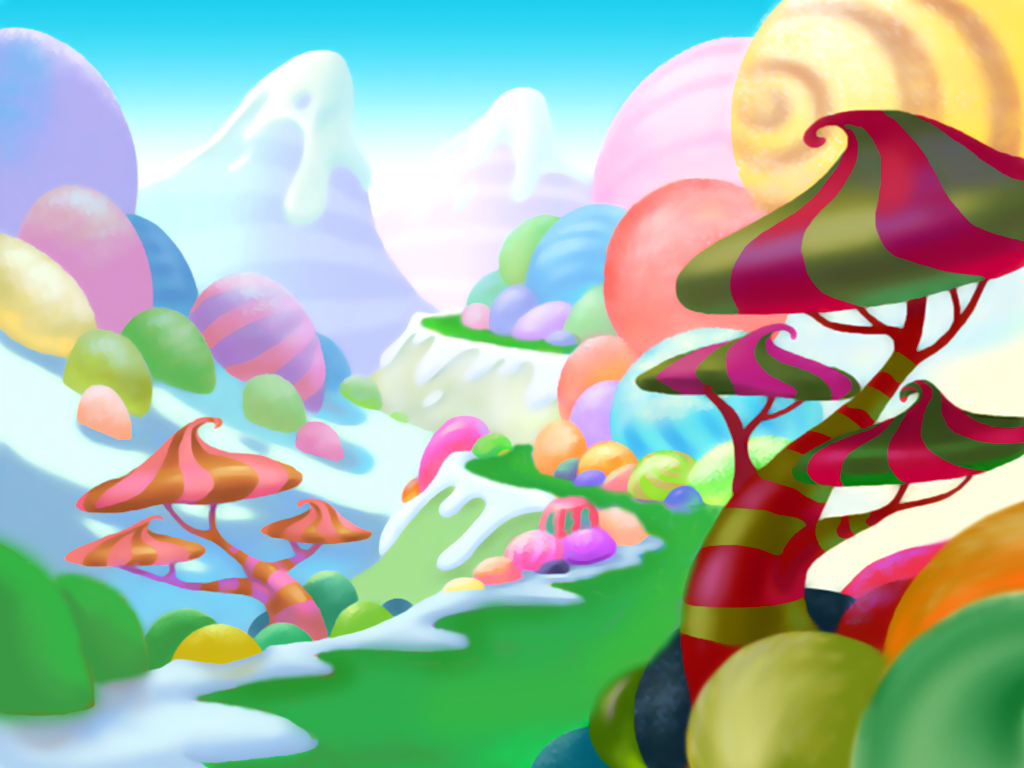 Paesaggio Candyland dolci colorati, 1024x768 HD, Desktop
