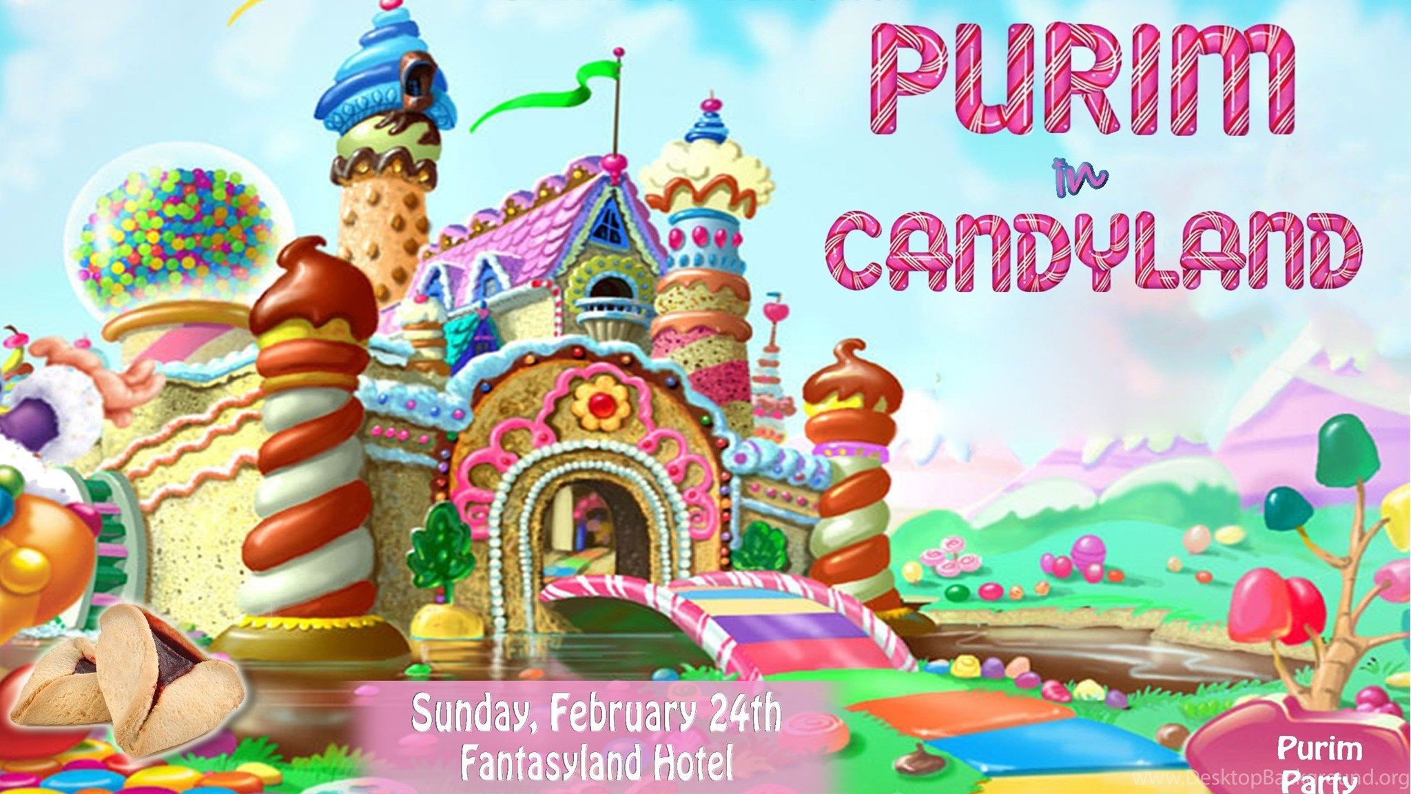 Castello di caramelle Candyland, 2048x1152 alta risoluzione, Laptop