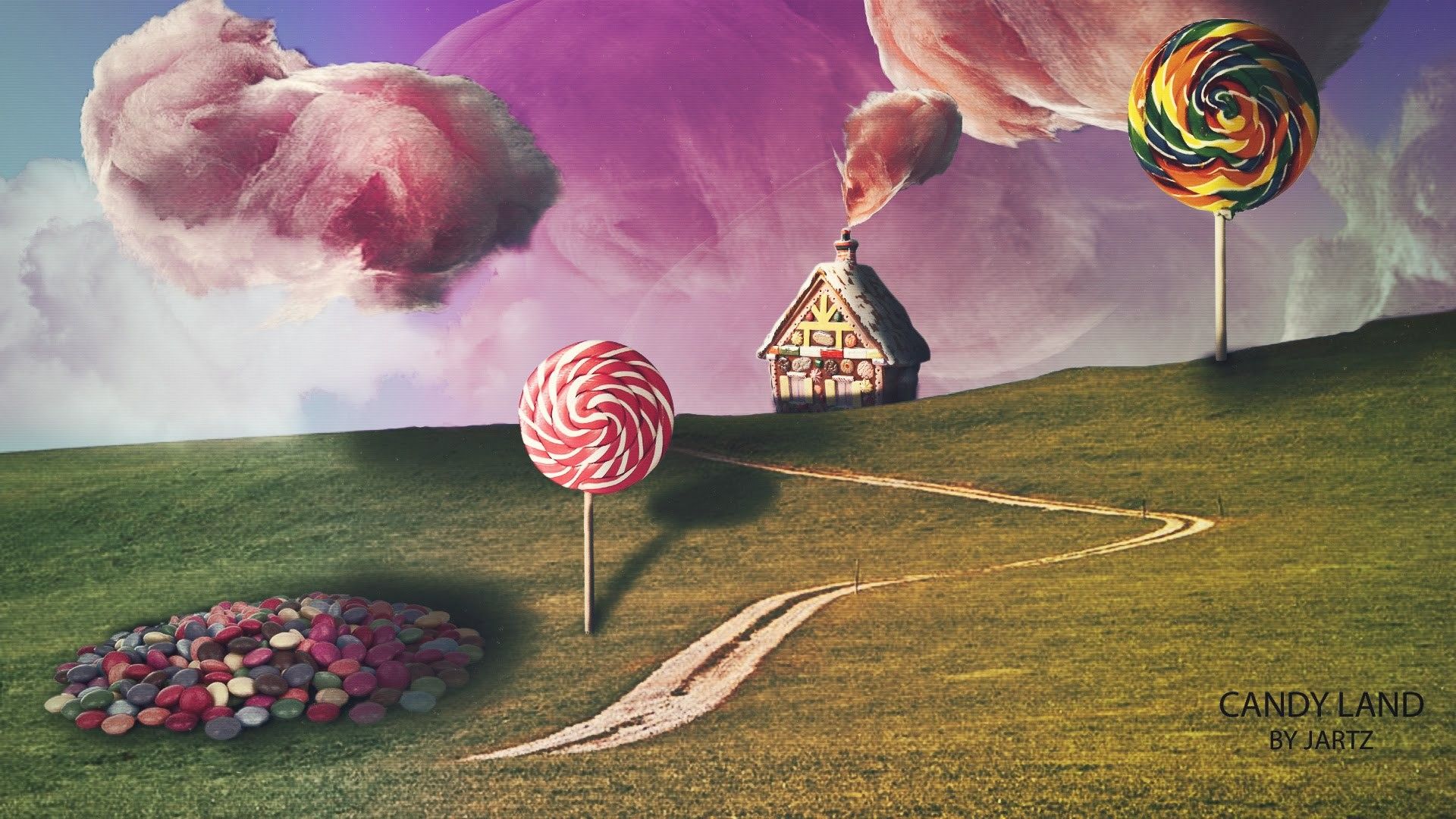 Candyland casa lecca-lecca colline, 1920x1080 Full HD 1080p, PC Desktop