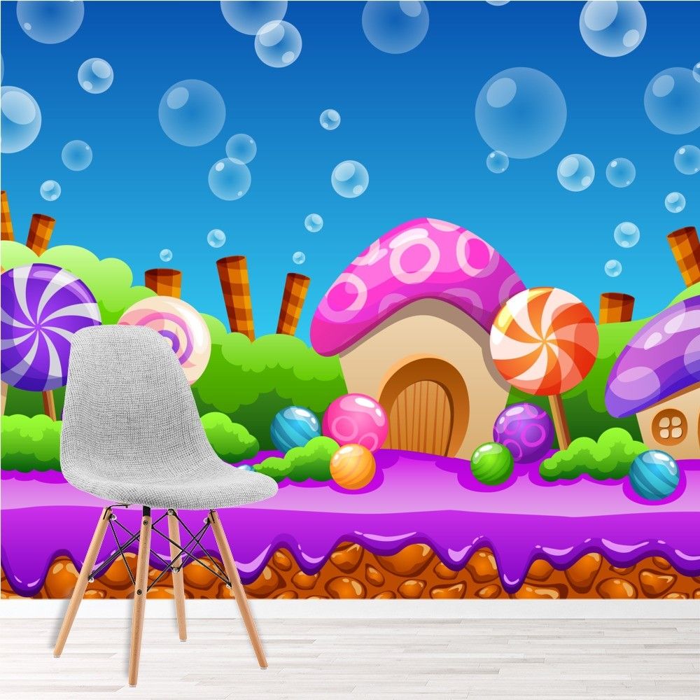 Paese dei dolci fantasy colorato, 1000x1000 HD, Laptop