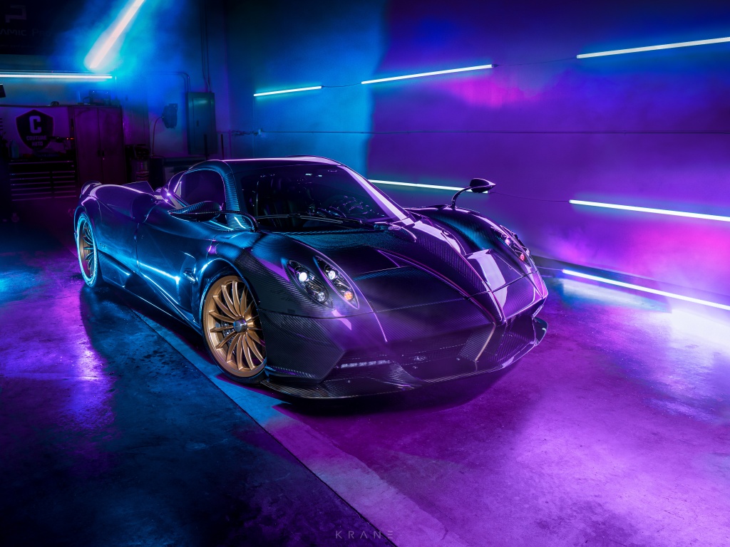 Pagani Huayra neon viola, 1024x768 HD, PC