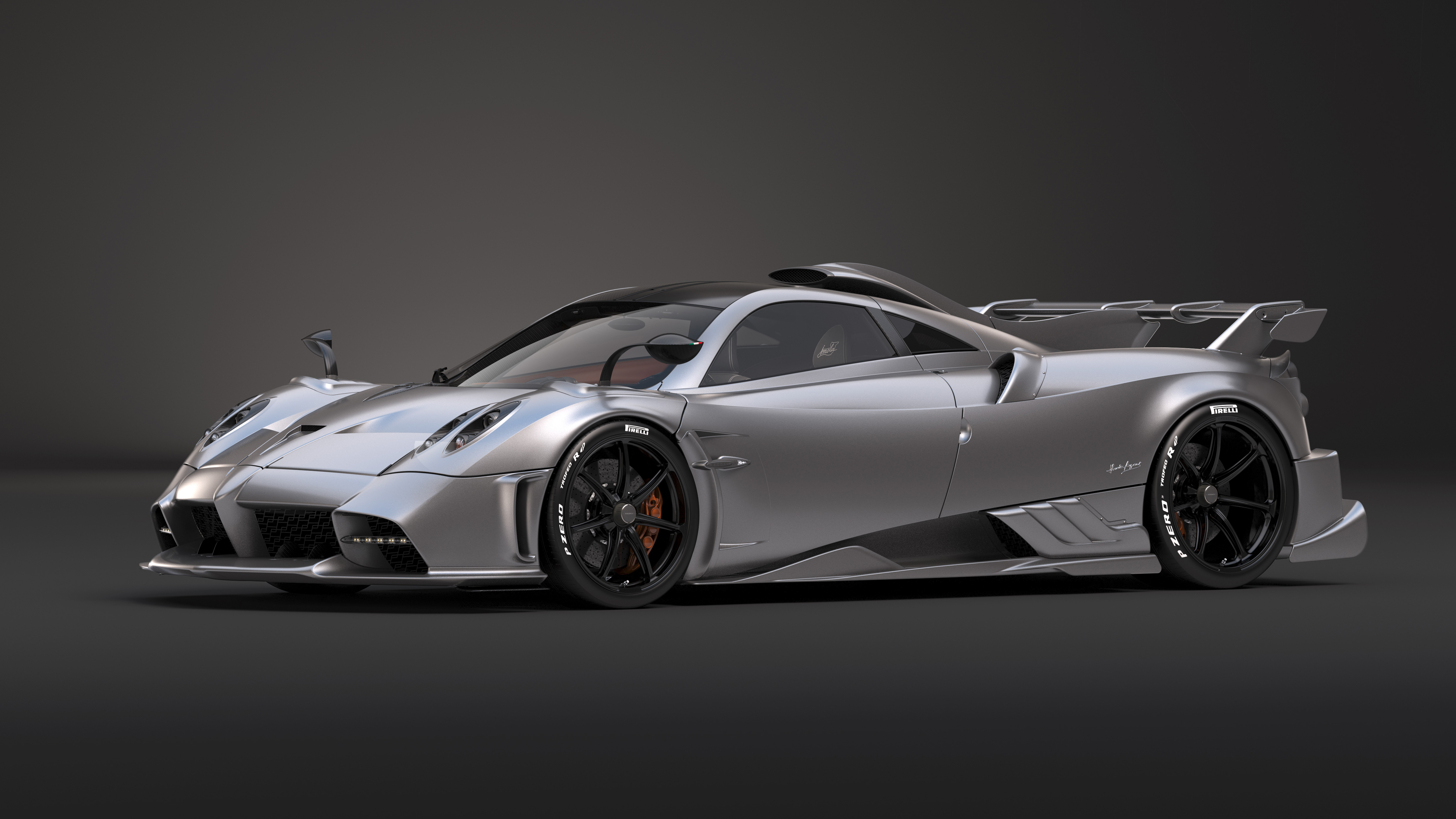 Pagani Huayra Imola grigia, 5120x2880 4K, Desktop 4K