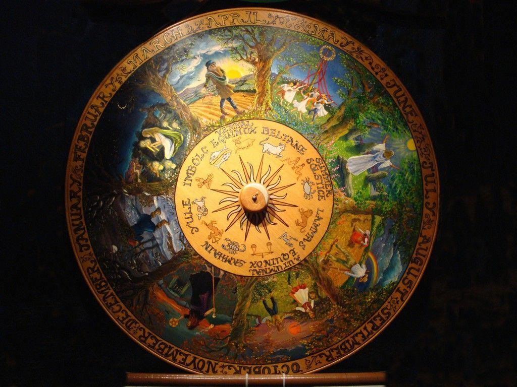Ruota zodiacale pagana dipinta, 1024x768 HD, Desktop