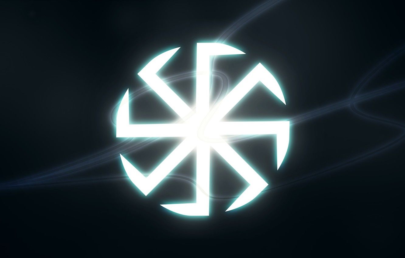Simbolo Kolovrat luminoso, 1332x850 HD, Desktop