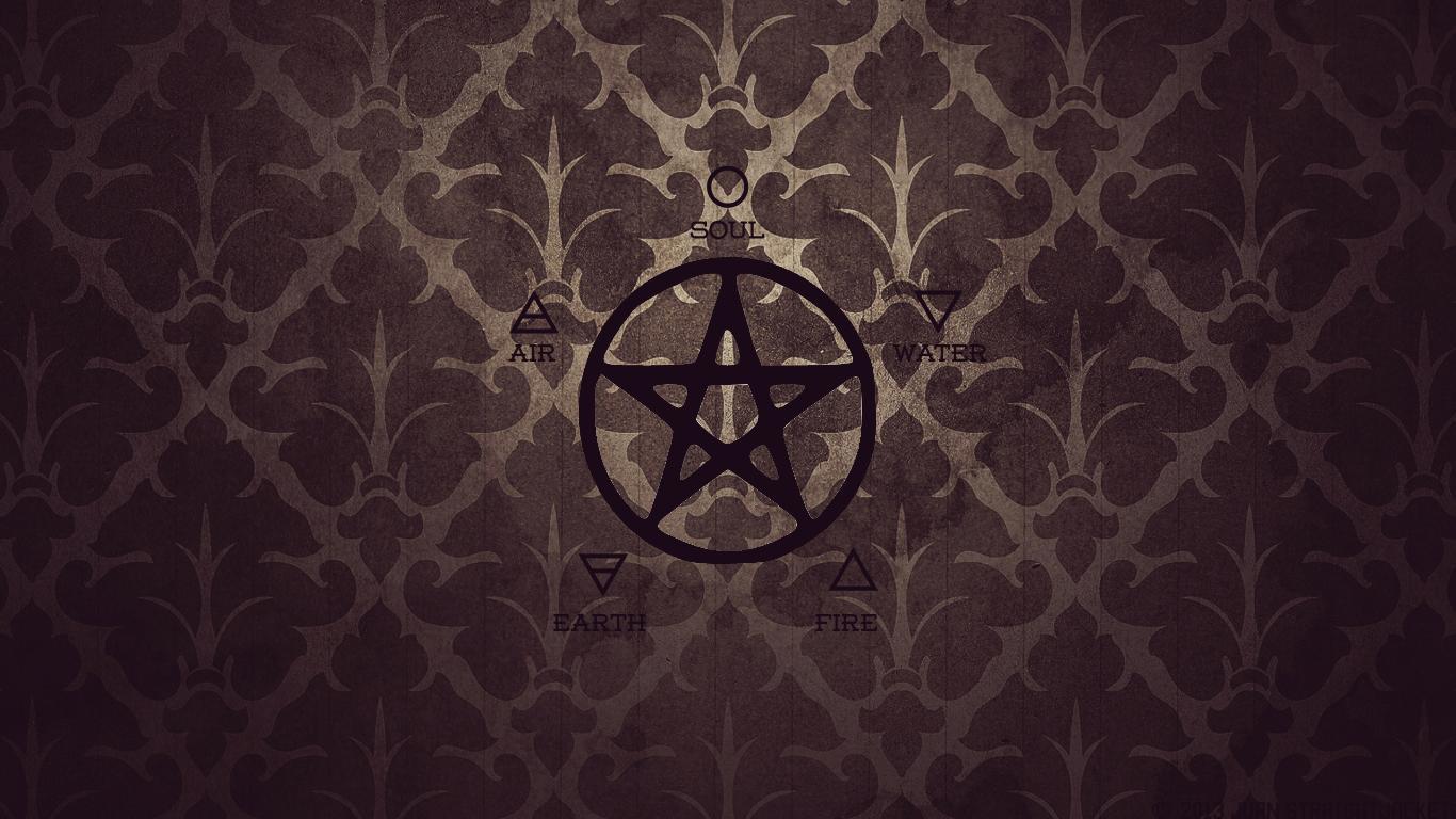 Pentagramma su carta damascata, 1366x768 720p, PC