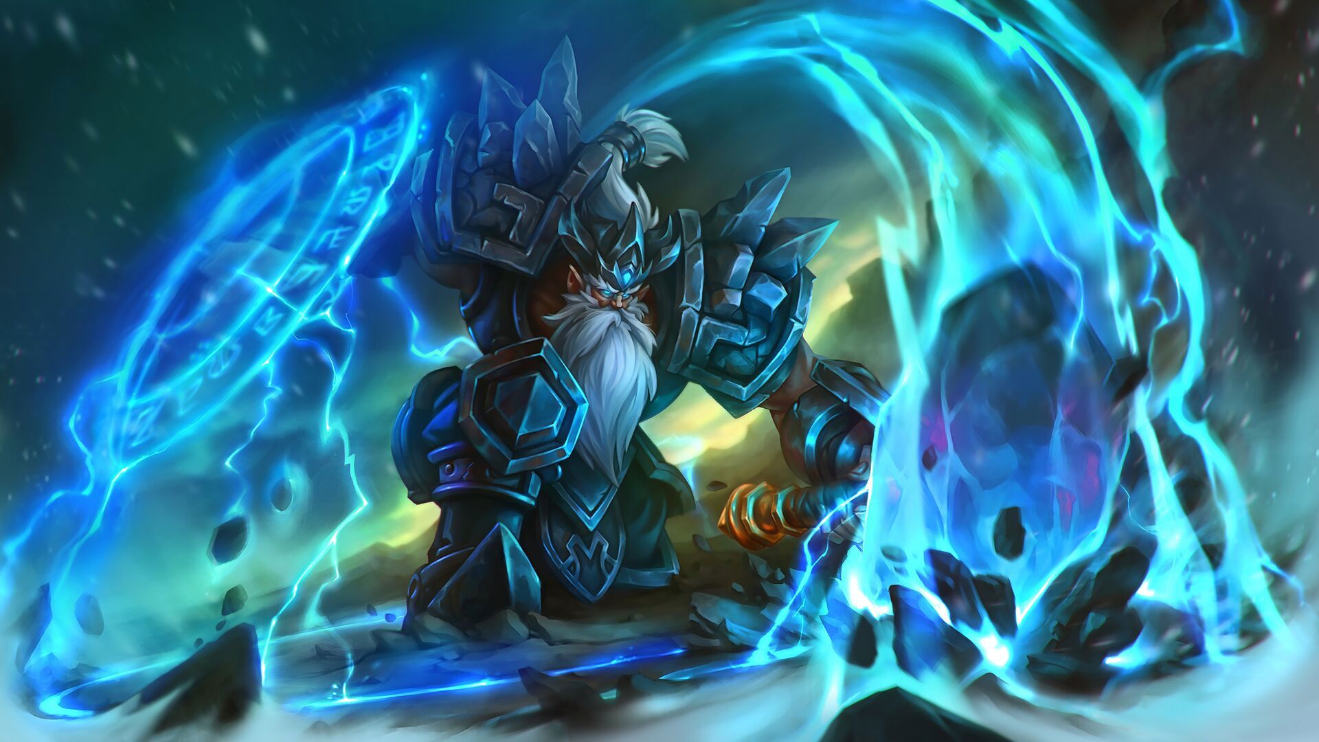 Guerriero con armatura magica blu, 1920x1080 Full HD, PC