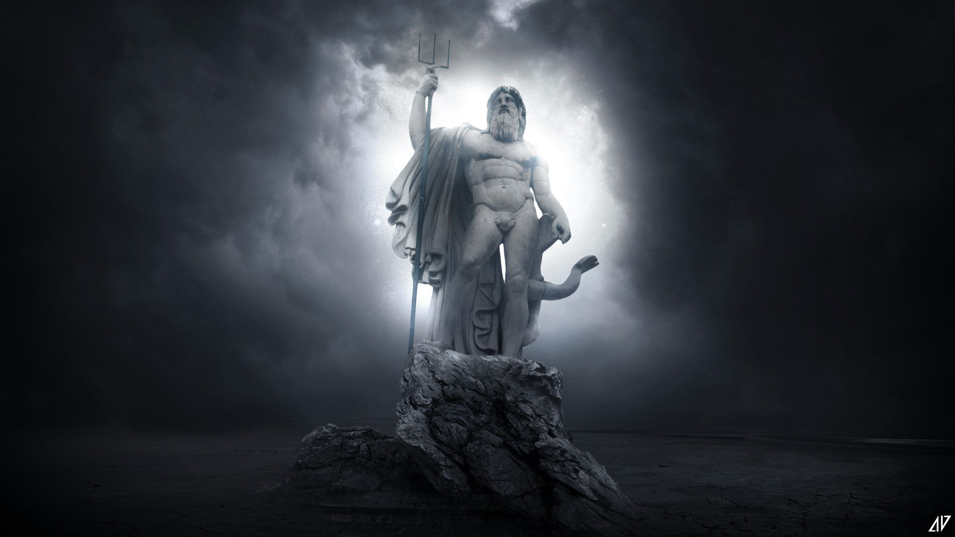 Statua divinità greca con scettro, 1920x1080 1080p, Laptop