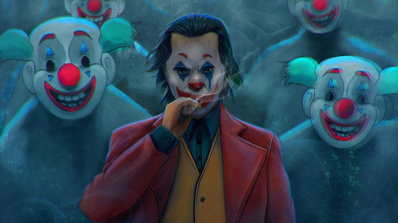 Joker con maschere di clown, nemesi di Batman, 1366x768 720p, Laptop