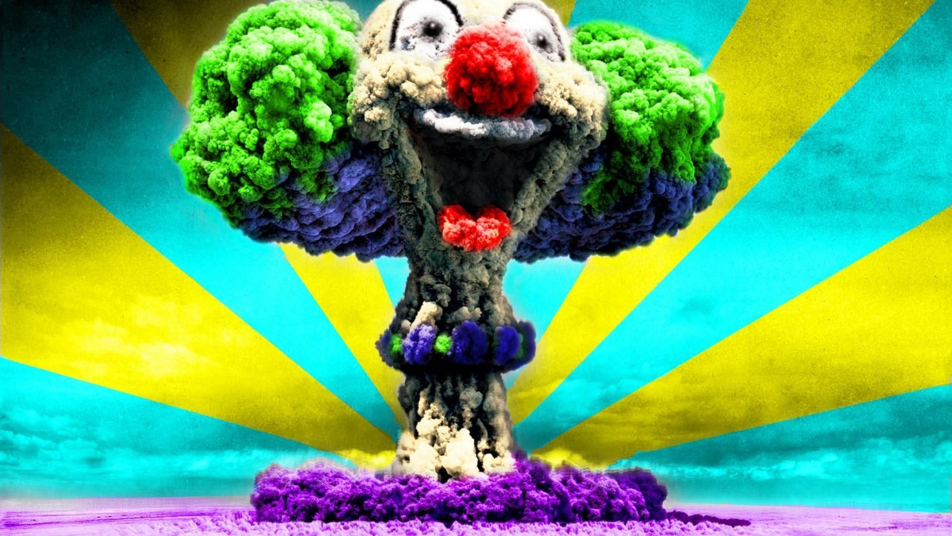 Pagliacci cartoon sfondo arancione, 1500x667 Ultrawide, Dual Monitor