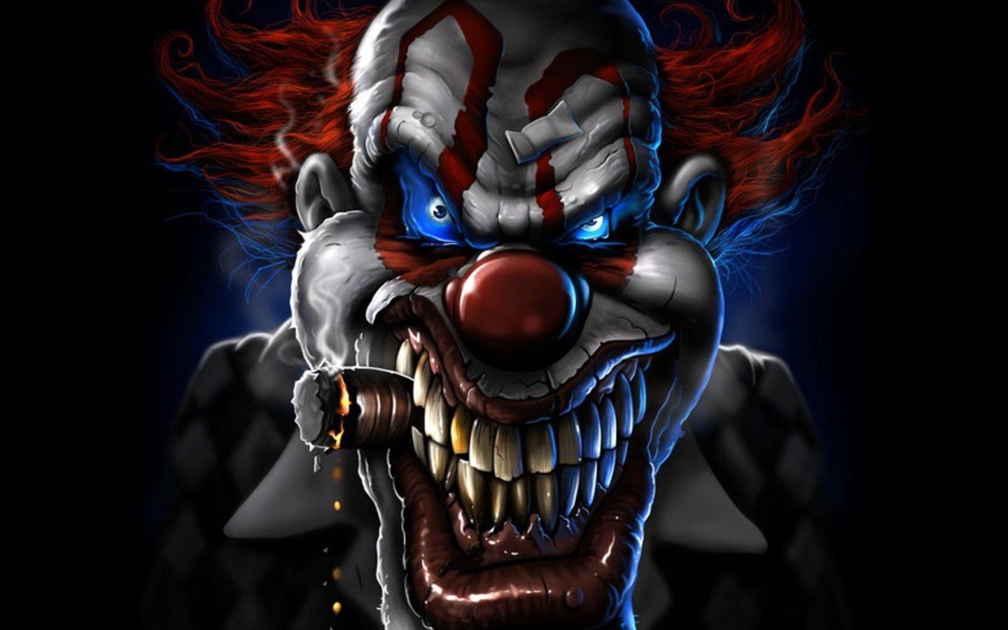 Teschio clown malvagio spaventoso, 1440x900 720p, PC