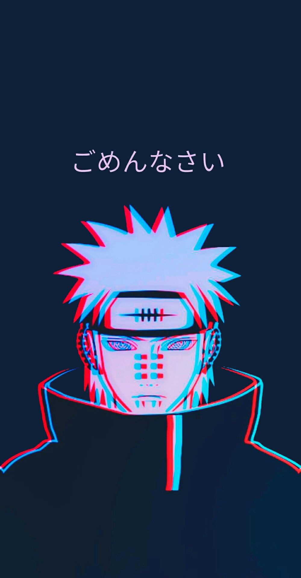 Pain Naruto glitch effect, Konoha, 999x1920 Full HD Verticale, iPhone Plus
