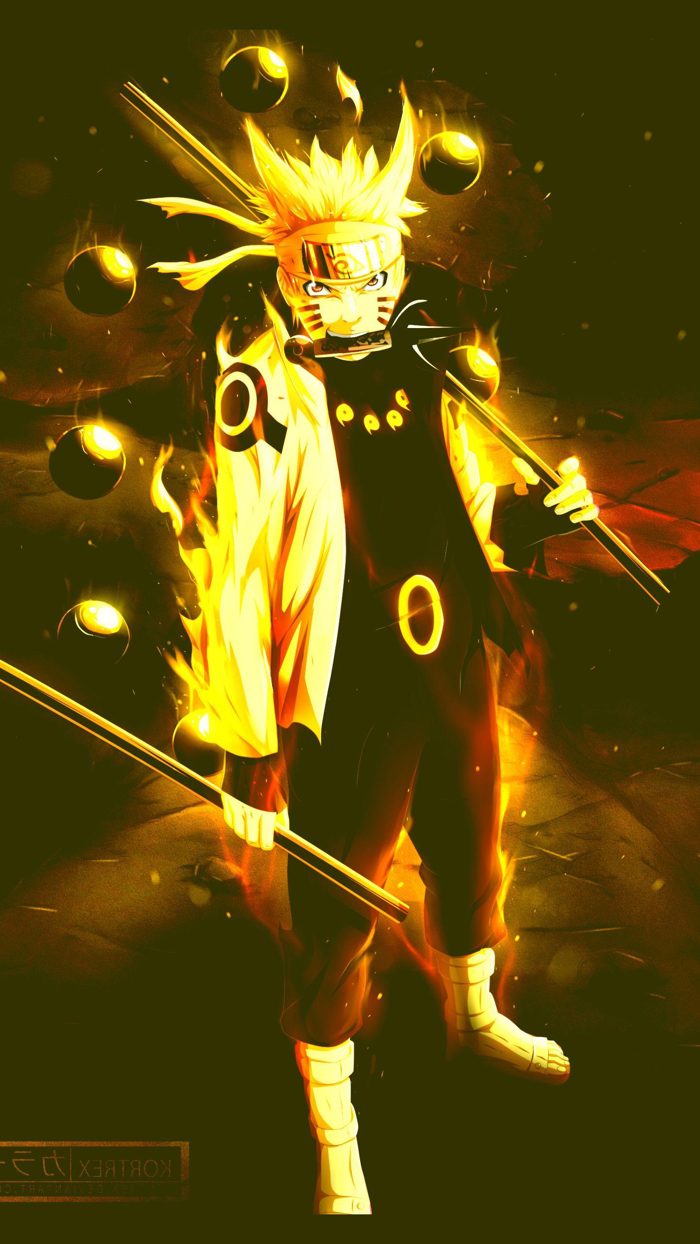 Naruto Modo Sei Pain dorato, 1440x2560 Full HD Verticale, iPhone Plus