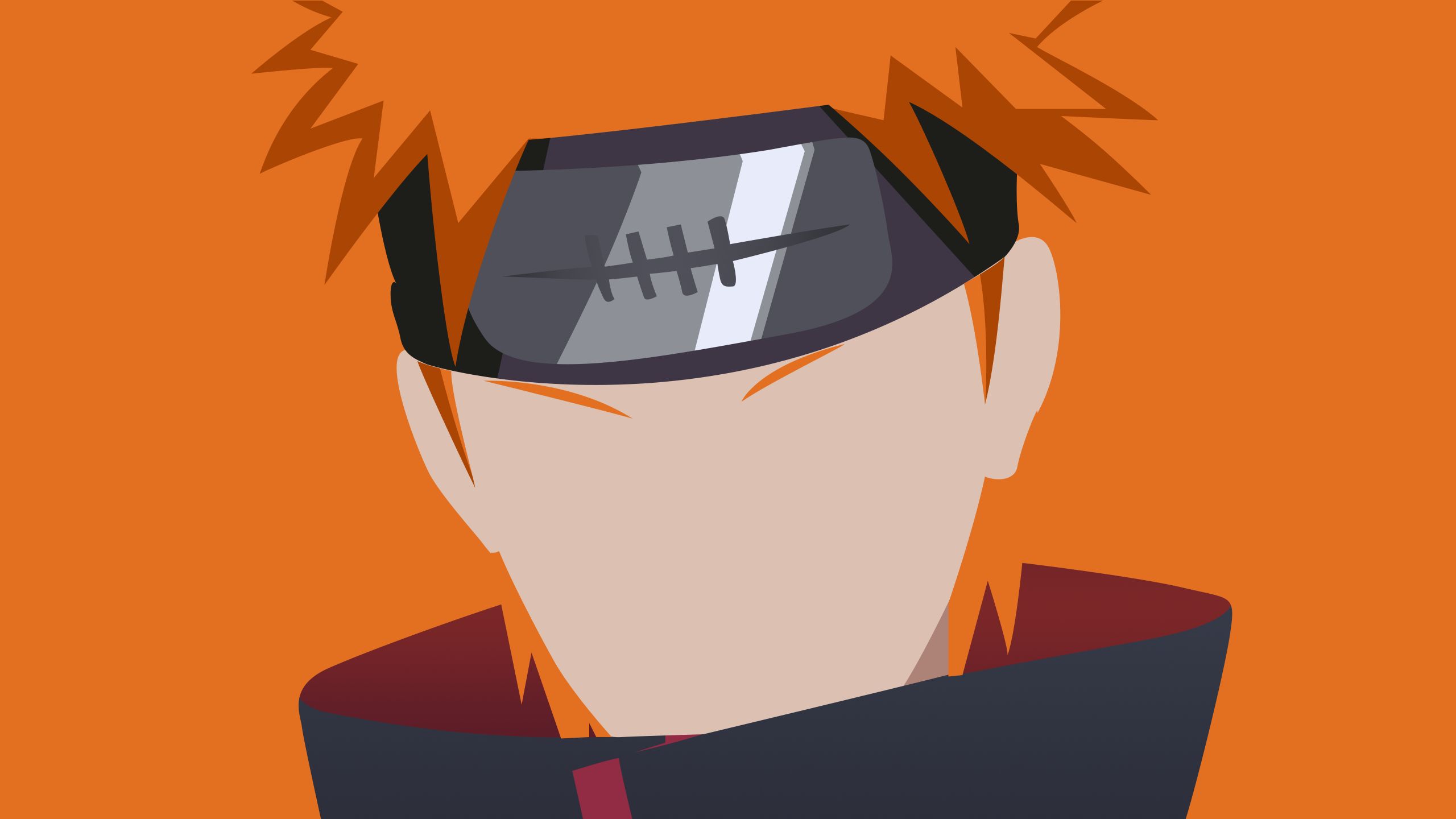 Pain Naruto minimalista arancione, Konoha, 2560x1440 2K QHD, PC