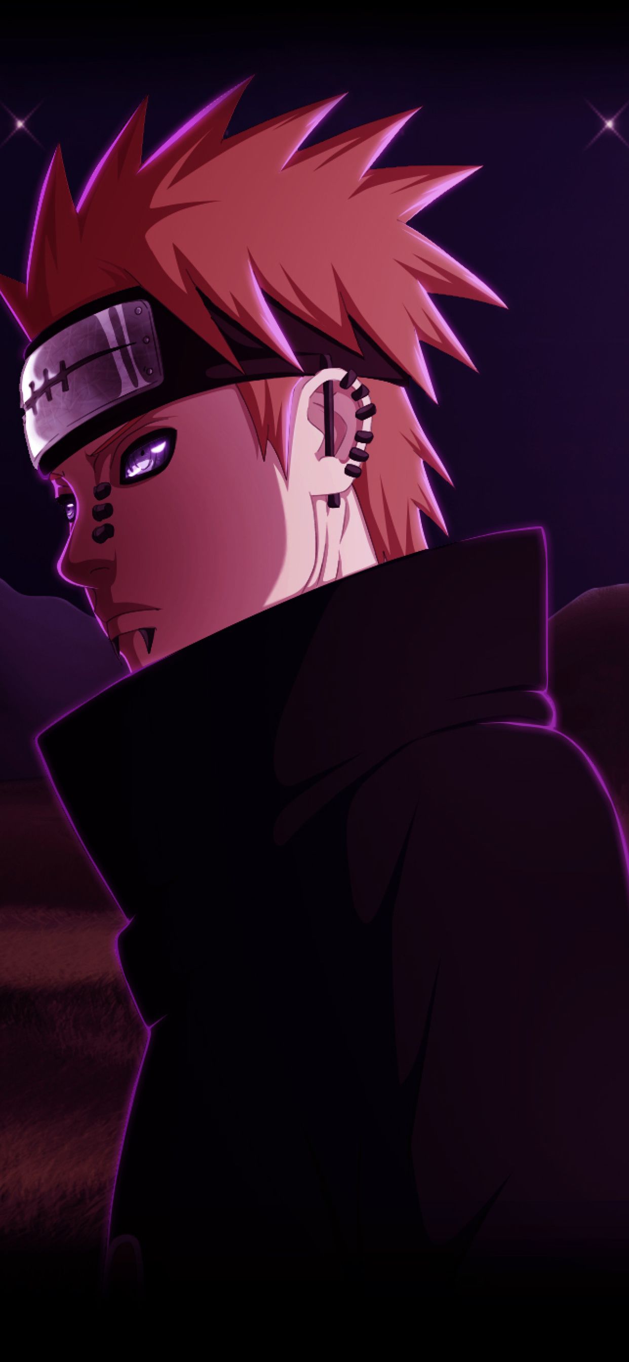 Pain Naruto capelli arancioni notte, Konoha, 1242x2688 Full HD Verticale, iPhone Pro Max
