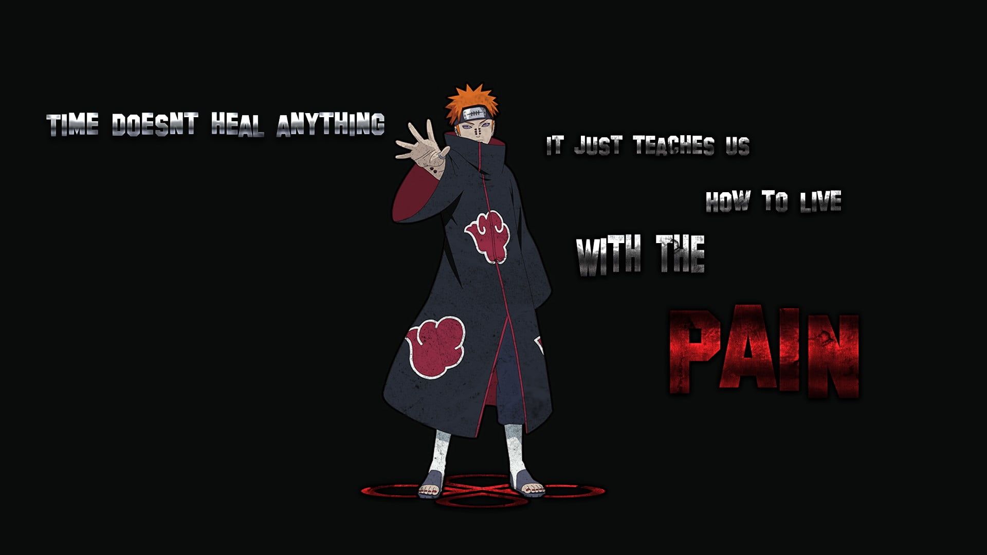 Pain Akatsuki Naruto sfondo nero, 1920x1080 Full HD, Desktop