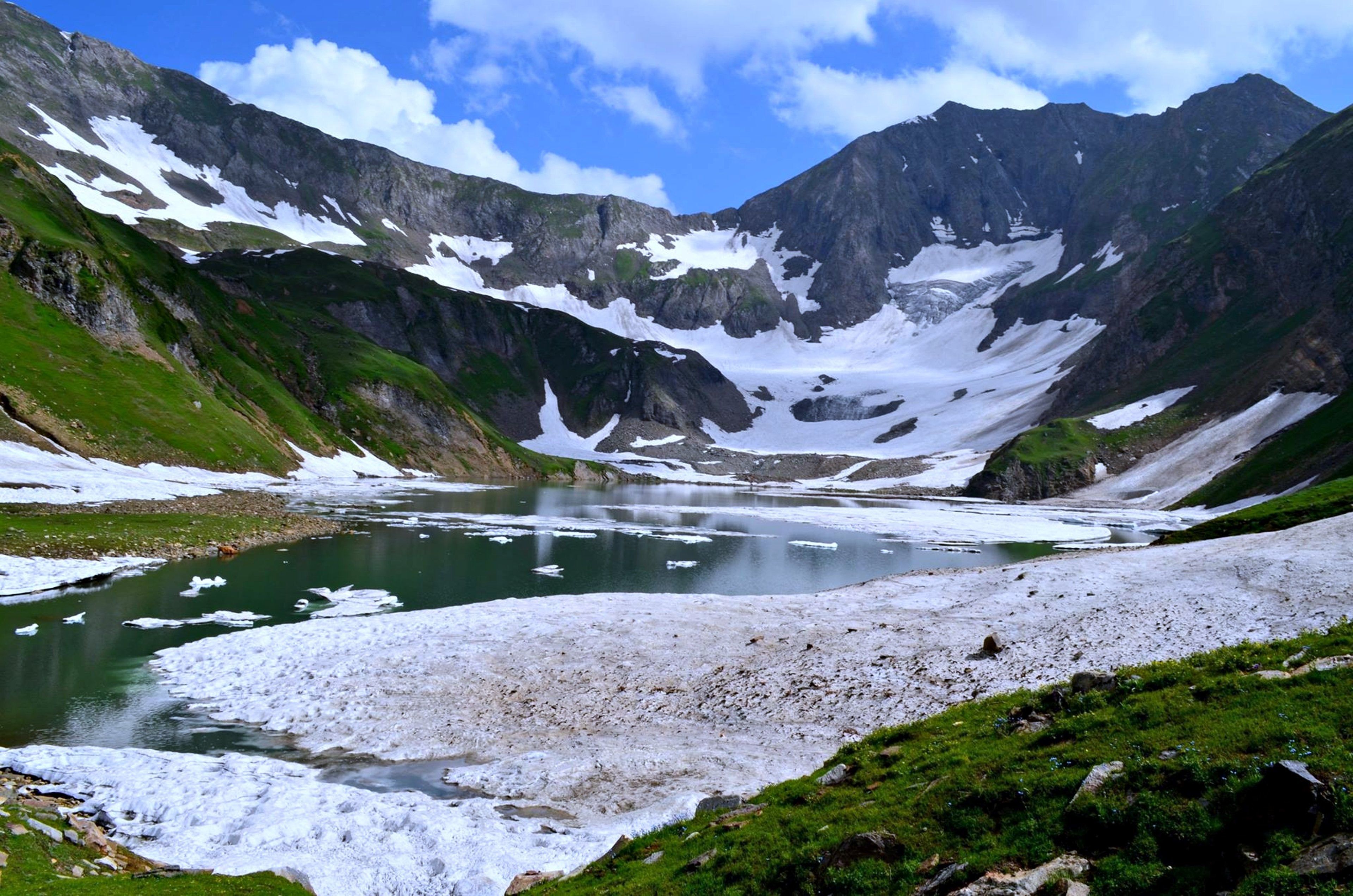 Lago montano con neve, 3840x2543 4K, Desktop 4K