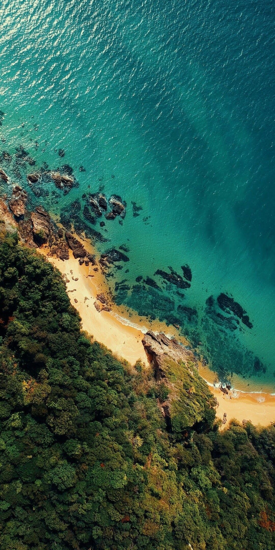 Spiaggia vista aerea tropicale, 1080x2160 Verticale, iPhone Air