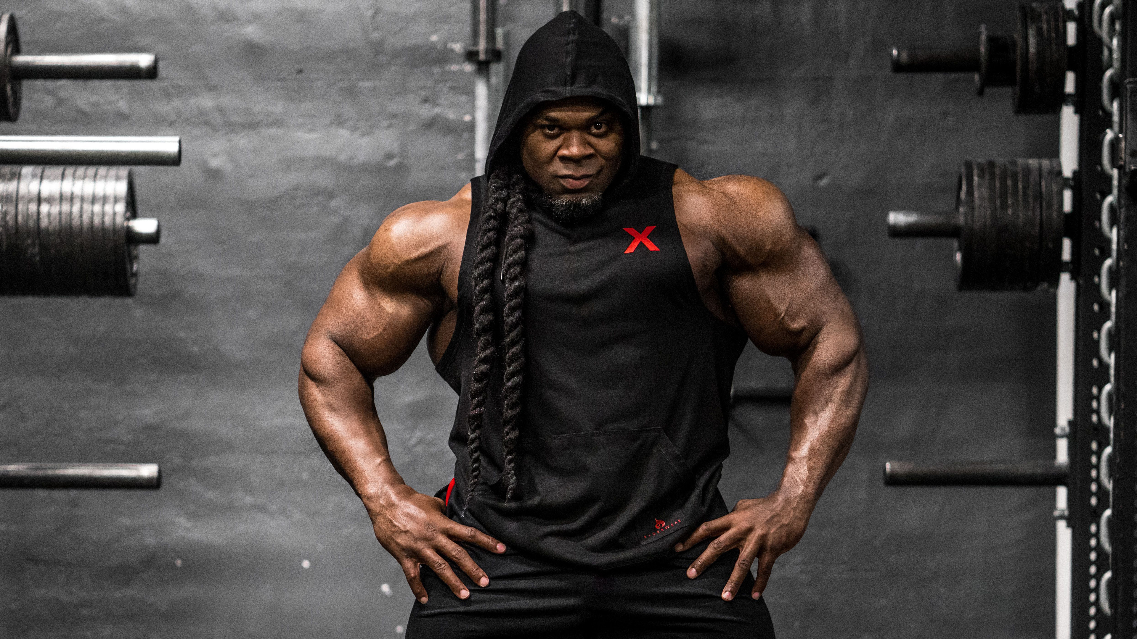 Kai Greene bodybuilder in palestra, 3840x2160 Ultra HD, Monitor 4K