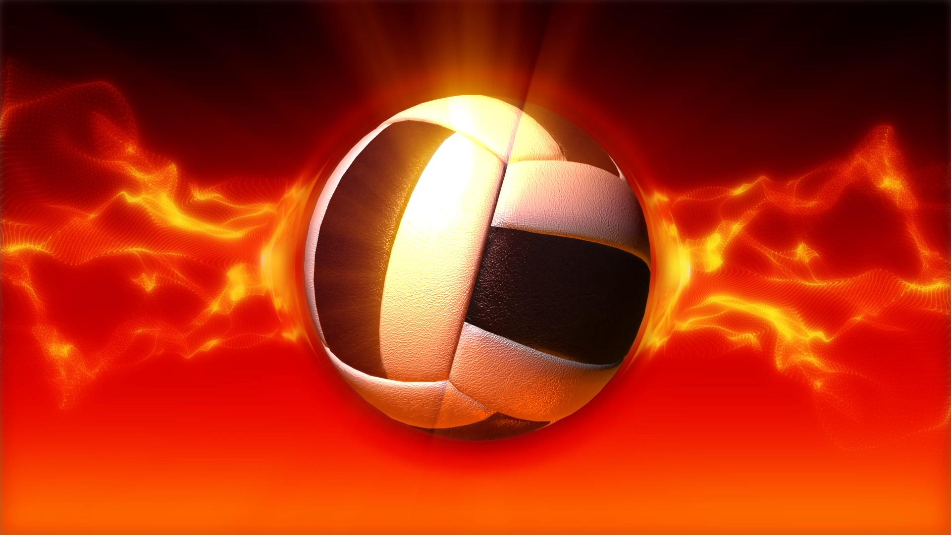Pallone da pallavolo fiamme rosse, 1920x1080 Full HD, Monitor Gaming