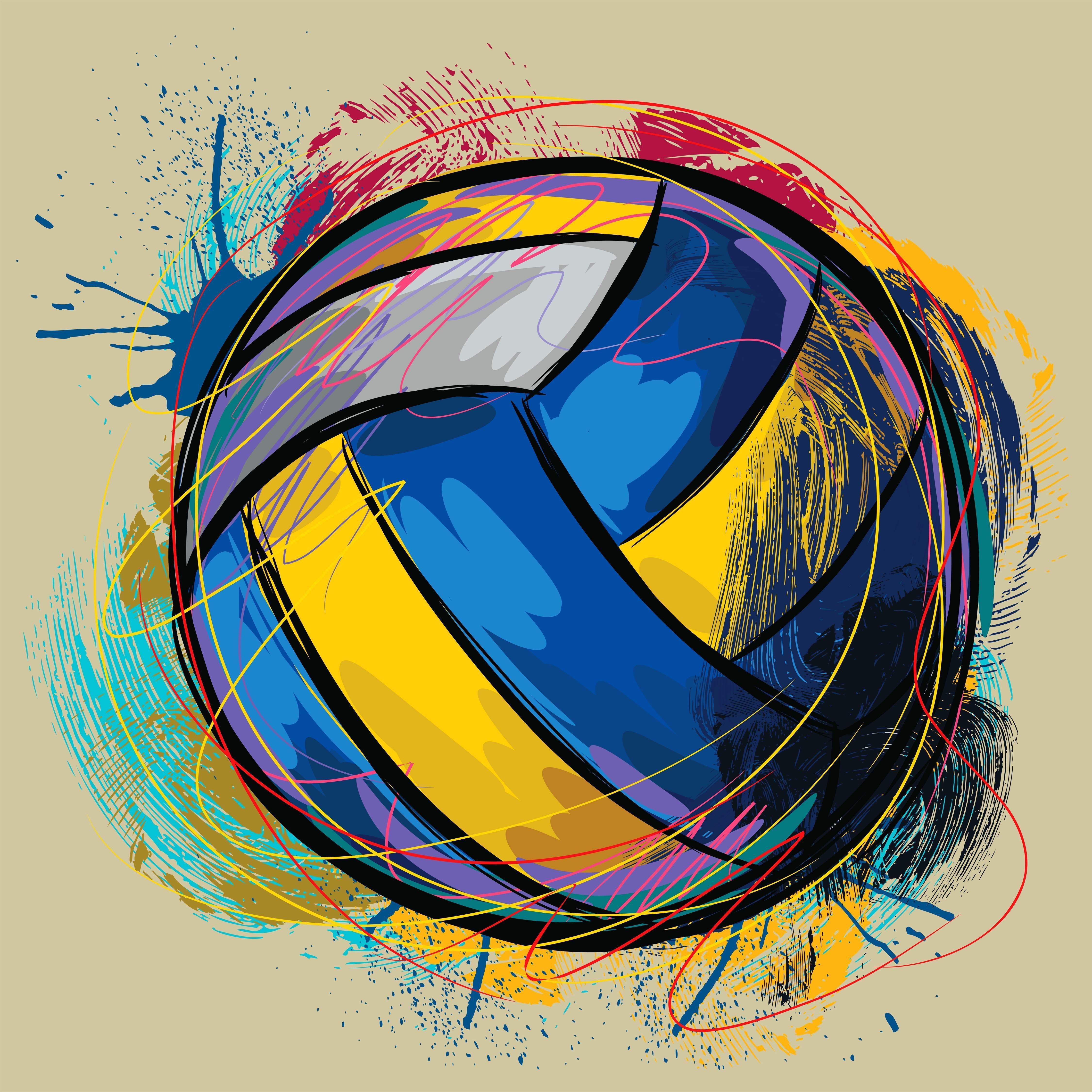 Pallone da pallavolo artistico colorato, 4500x4500 Ultra HD, PC