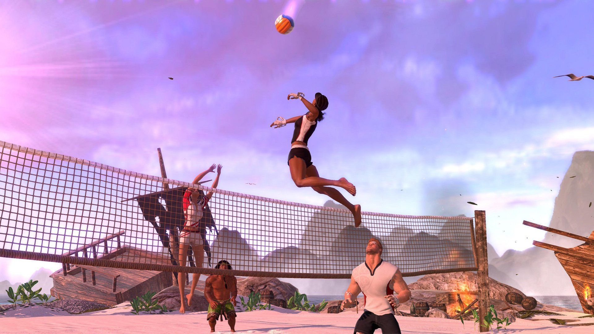 Coppia pallavolo spiaggia comica, 1920x1080 Full HD 1080p, Monitor Gaming