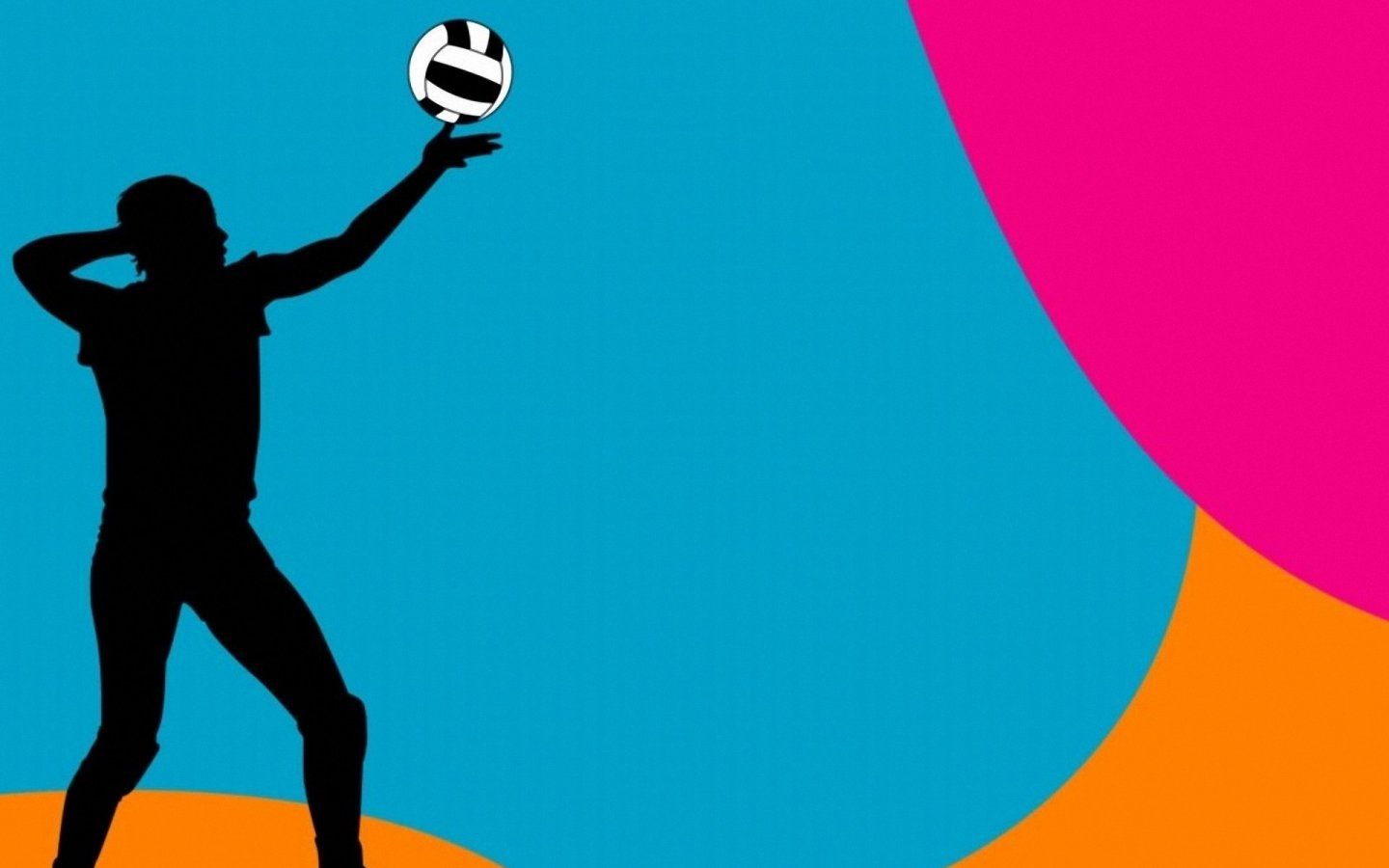 Silhouette giocatore pallavolo colorato, 1440x900 HD, Desktop