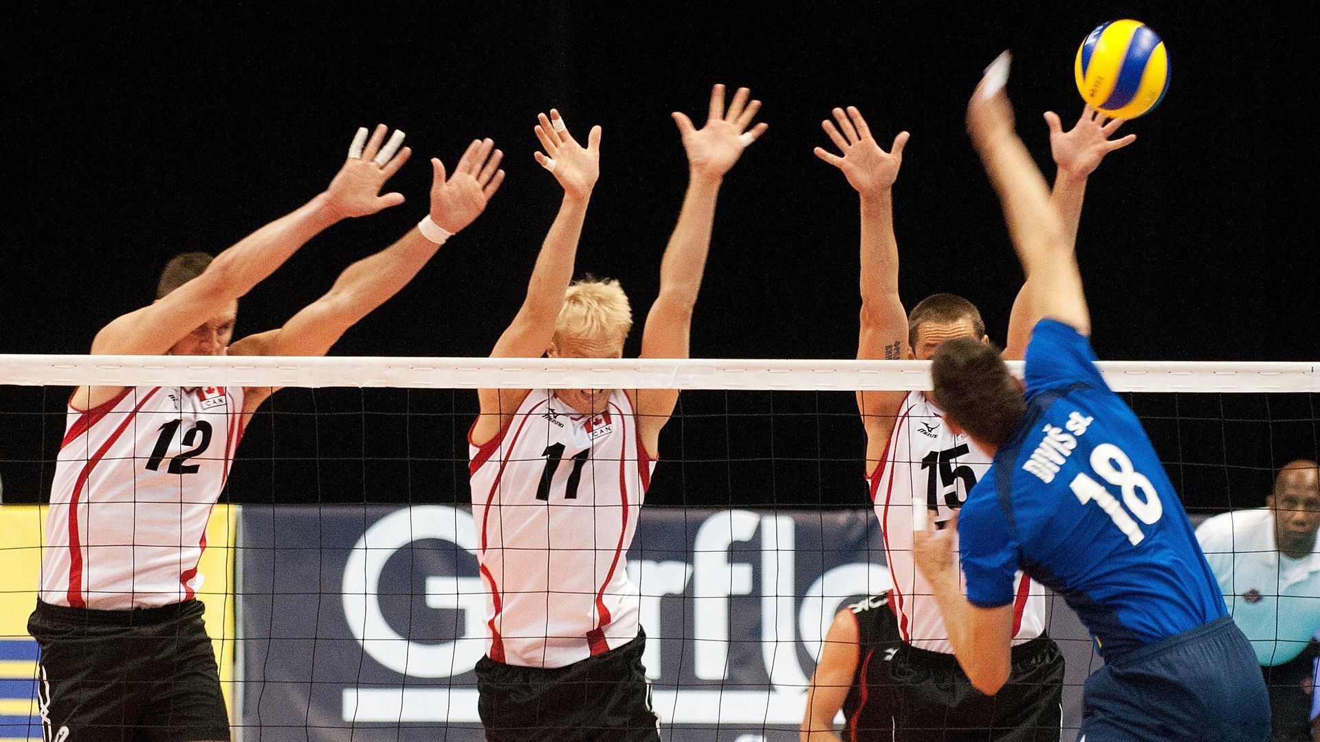 Giocatori pallavolo muro schiacciata, 1920x1080 Full HD, Desktop