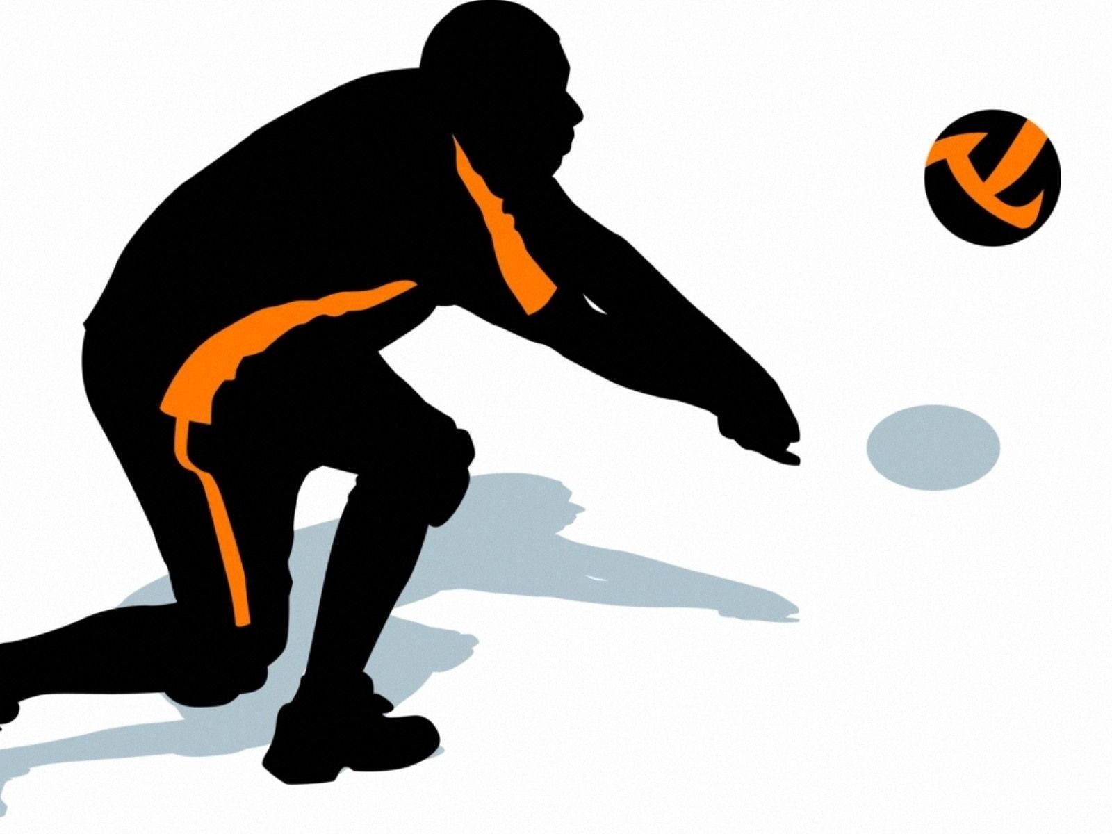 Silhouette giocatore pallavolo blu, 1024x768 HD, Monitor Gaming