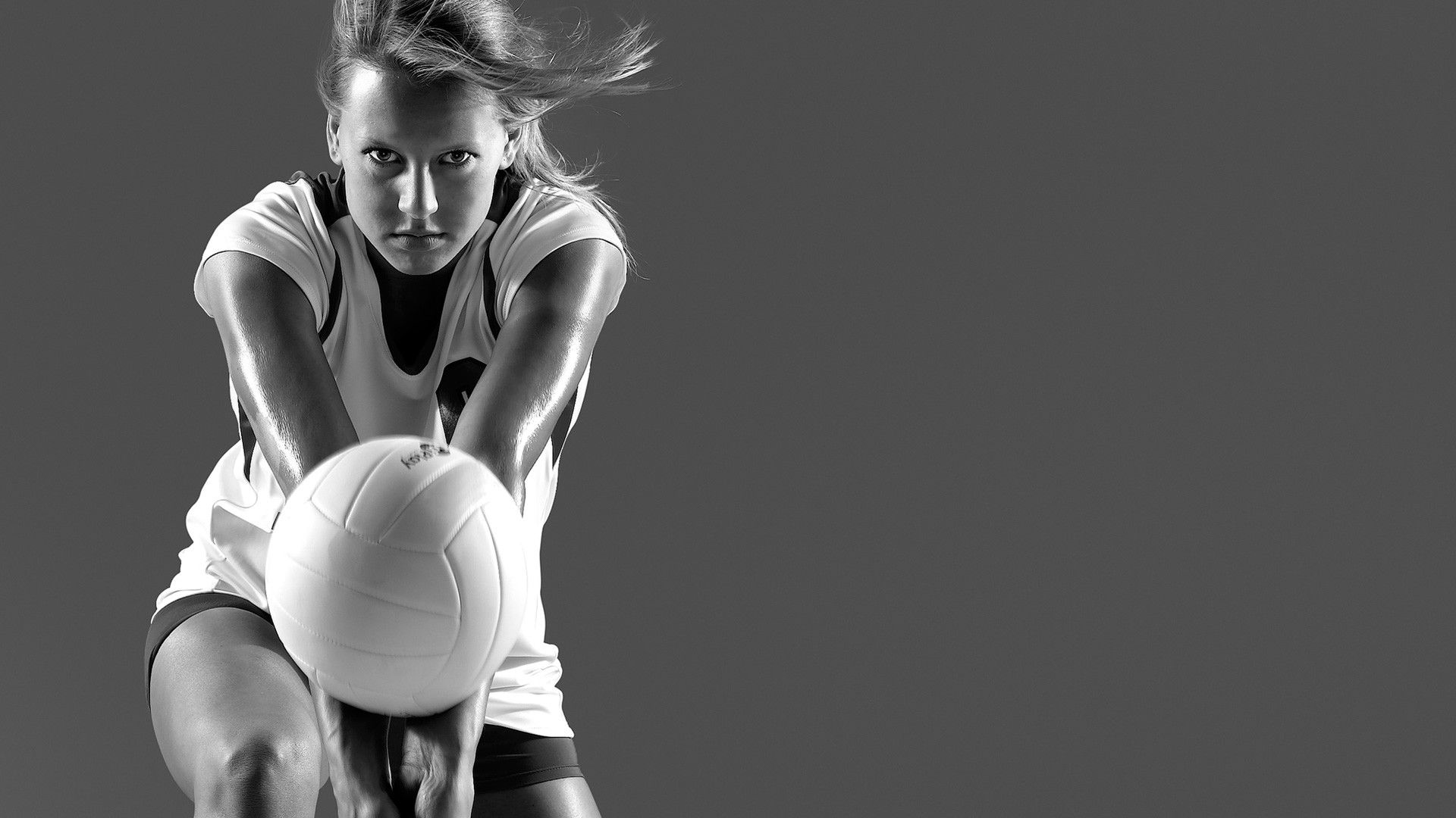 Giocatrice pallavolo in bianco e nero, 1920x1080 Full HD, Desktop
