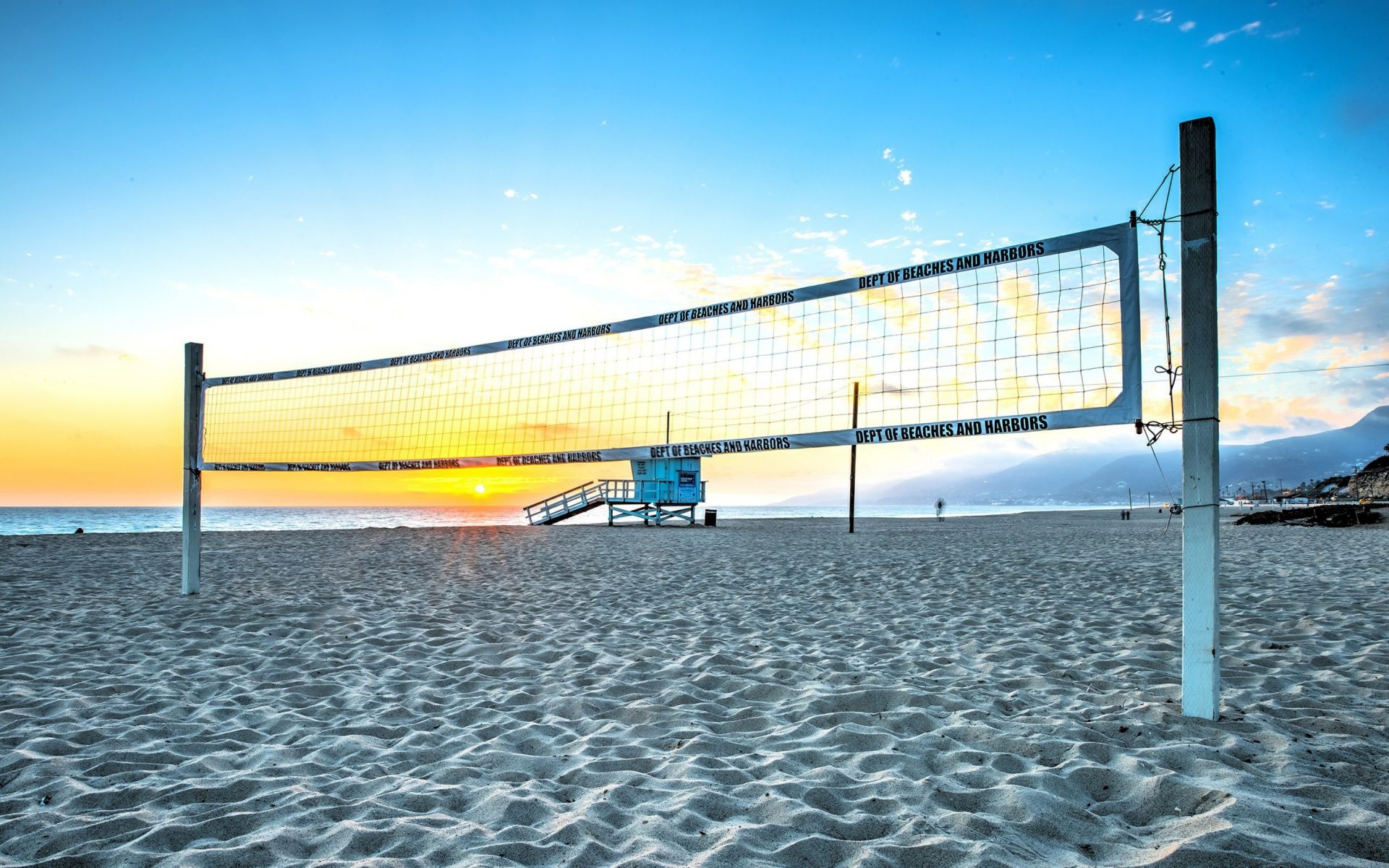 Rete beach volley al tramonto, 1920x1200 Full HD+, Desktop