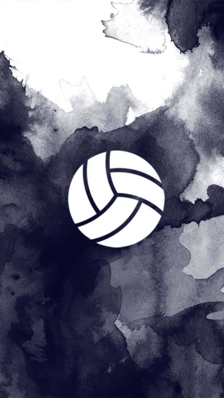 Pallone da pallavolo acquerello nero, 720x1280 Verticale, Mobile
