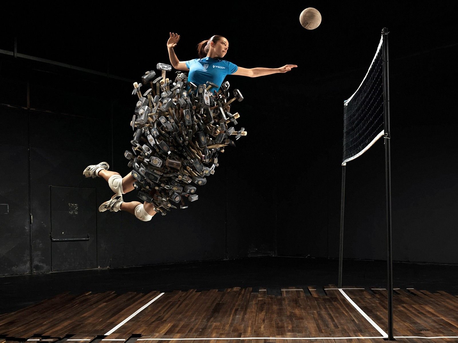 Giocatrice pallavolo salto artistico, 1600x1200 HD Ready, Desktop