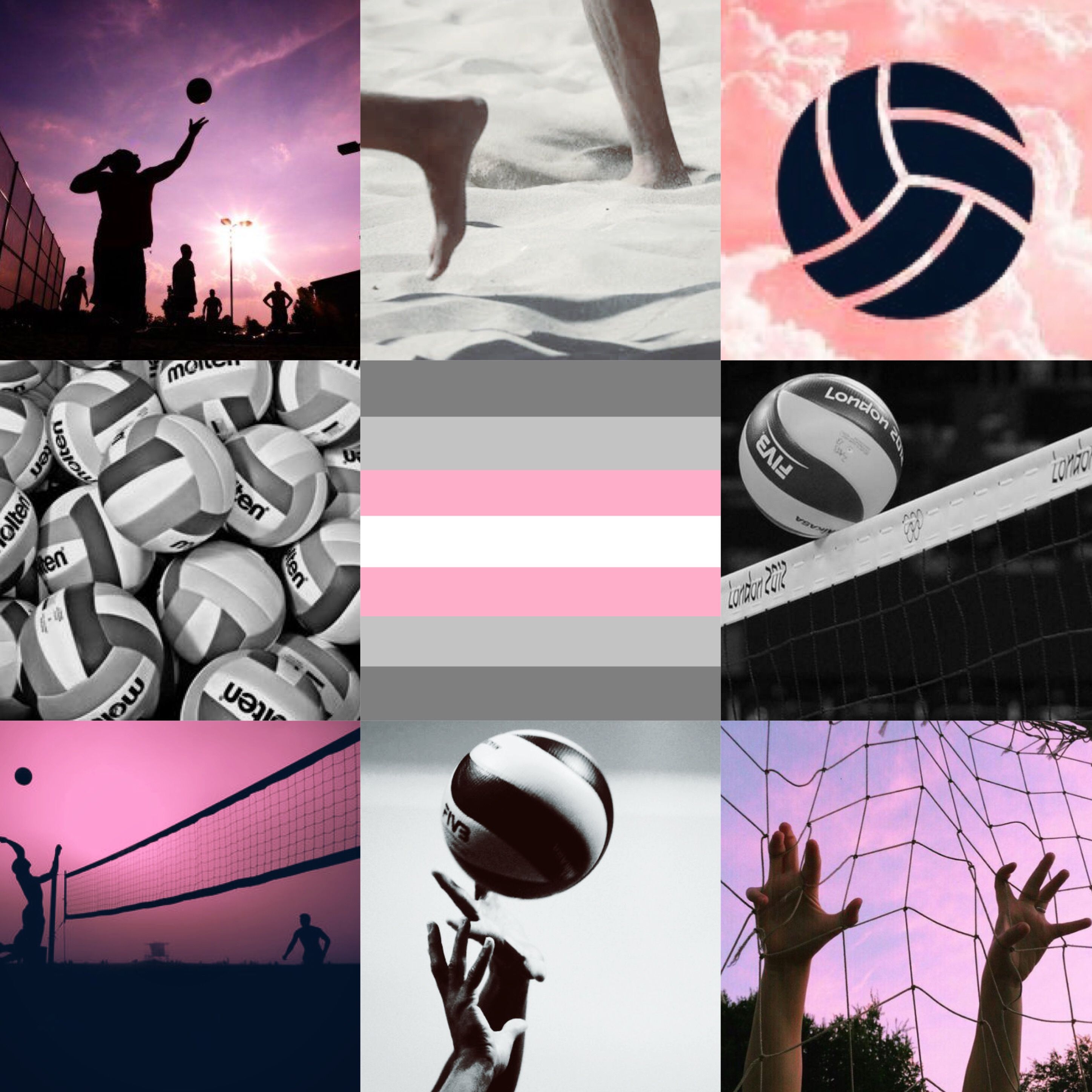 Collage pallavolo rosa e nero, 2896x2896 2K+, Desktop