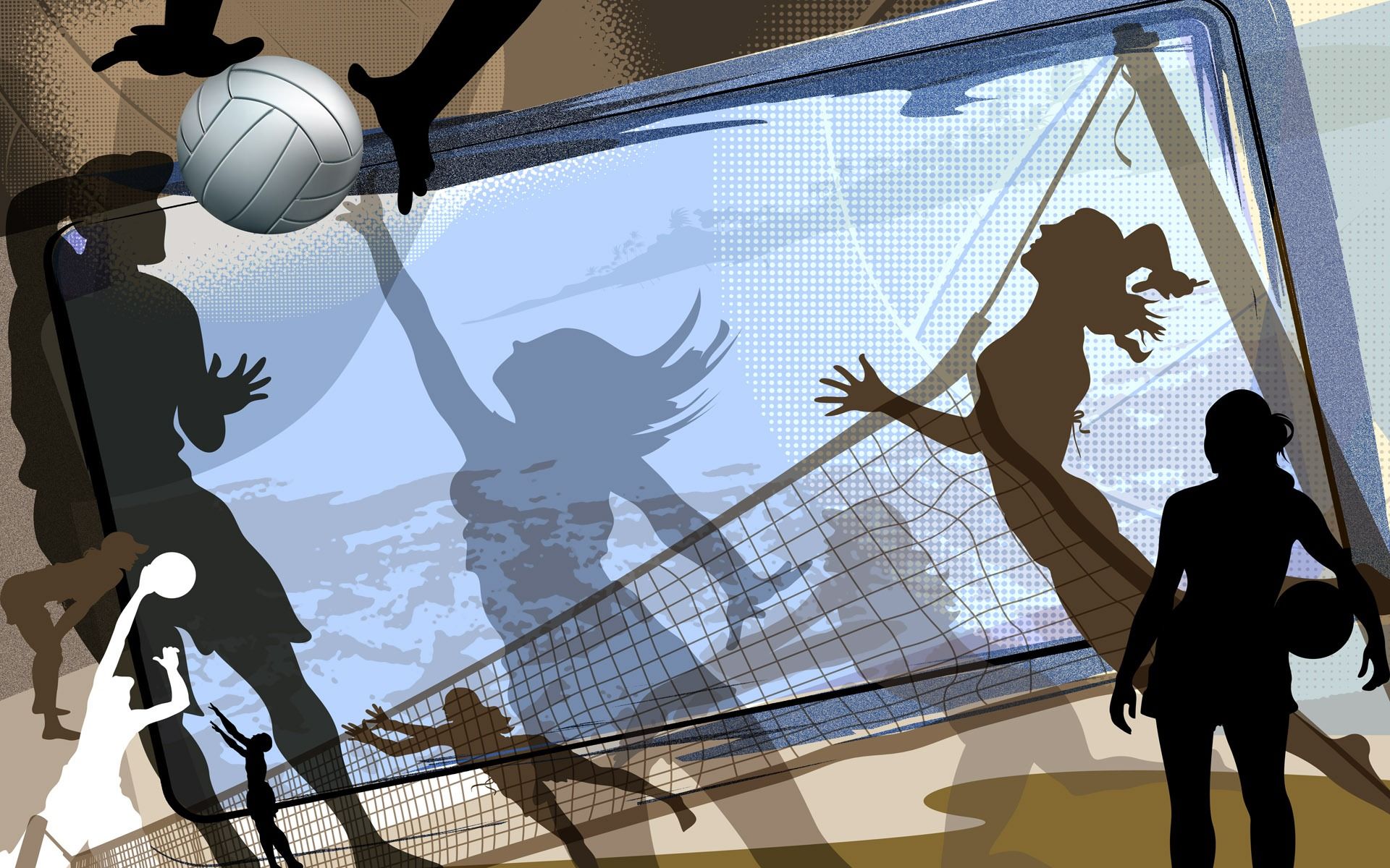 Sagome giocatrici pallavolo astratto, 1920x1200 Full HD+ WUXGA, PC
