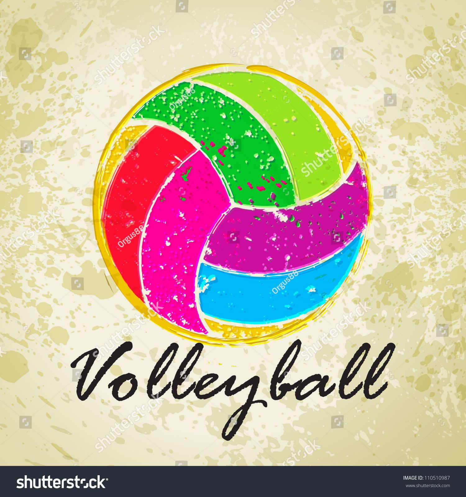 Pallone da pallavolo colorato disegnato, 1500x1600 Verticale, Telefono