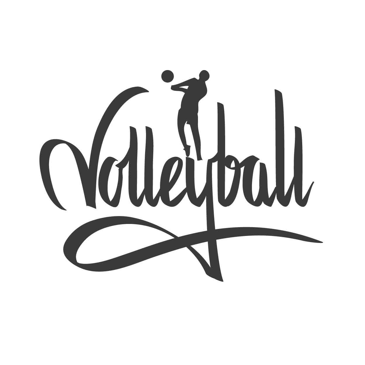 Scritta calligrafica Volleyball con giocatore, 1250x1250 HD, MacBook Air