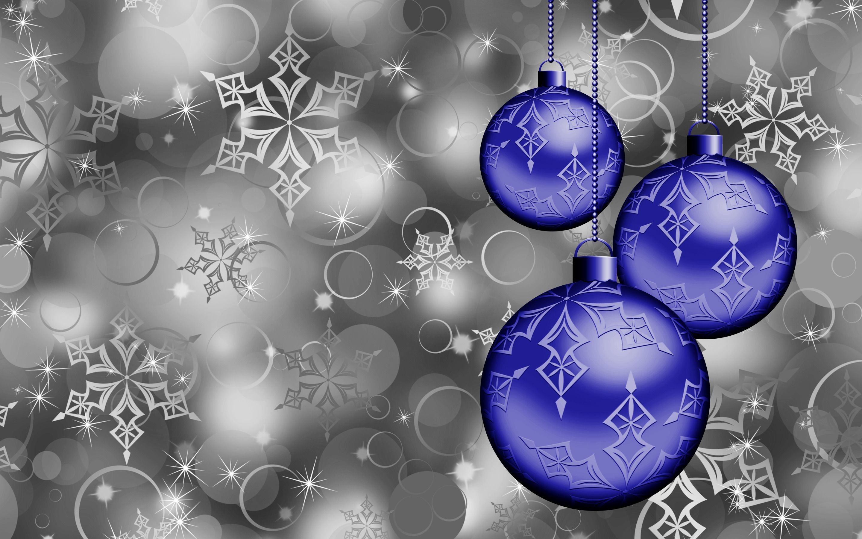 Palline di Natale blu argento, 2880x1800 WQXGA, Desktop