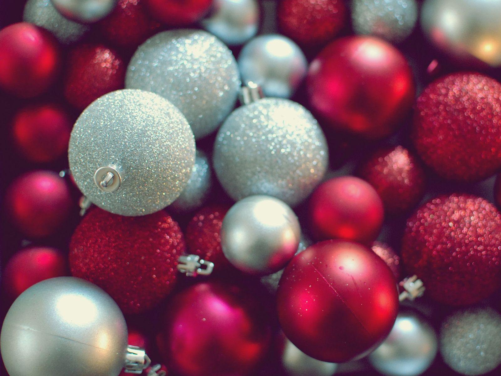 Palline di Natale rosse e argento, 1600x1200 HD Ready, Laptop