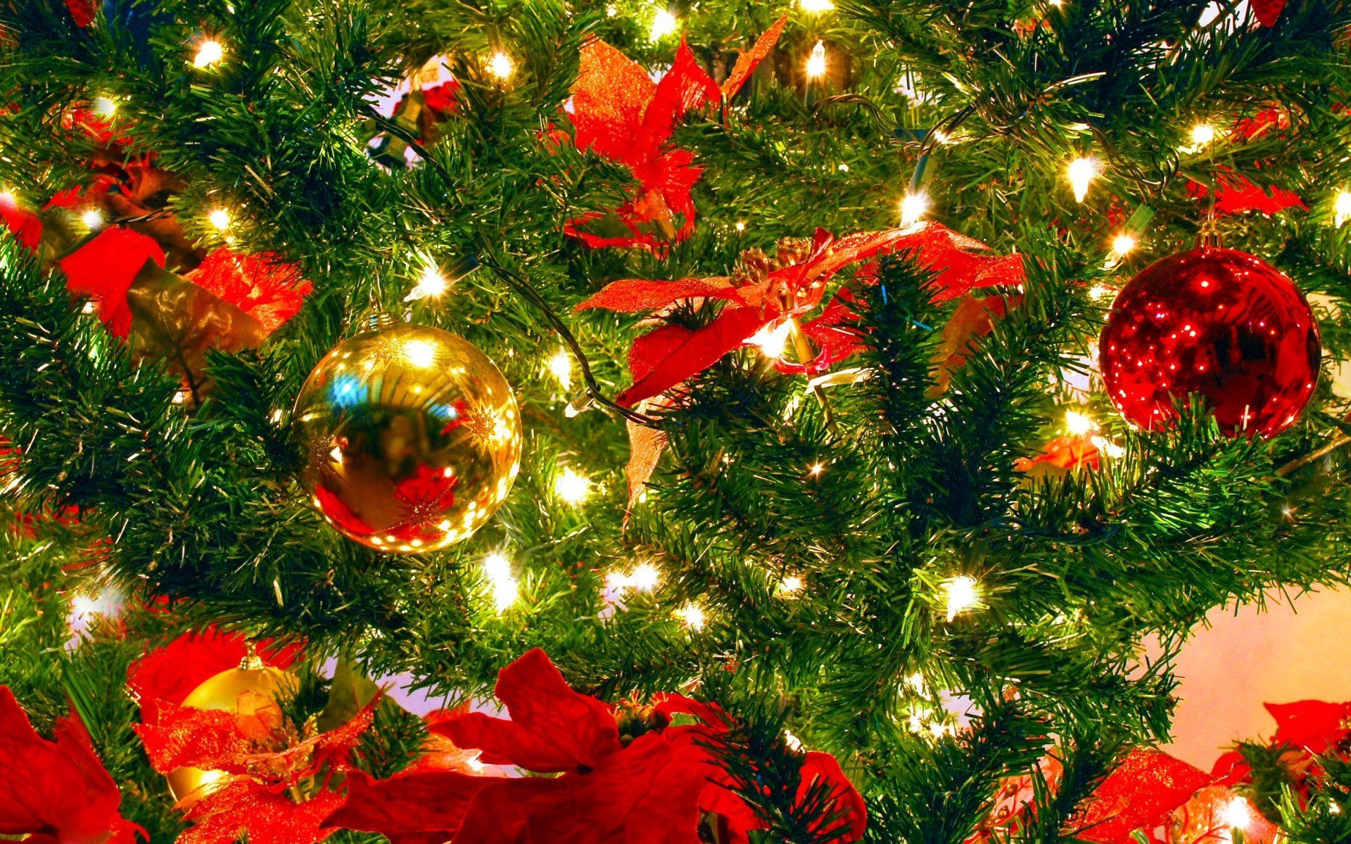 Palline di Natale su albero, 1920x1200 WUXGA, Laptop