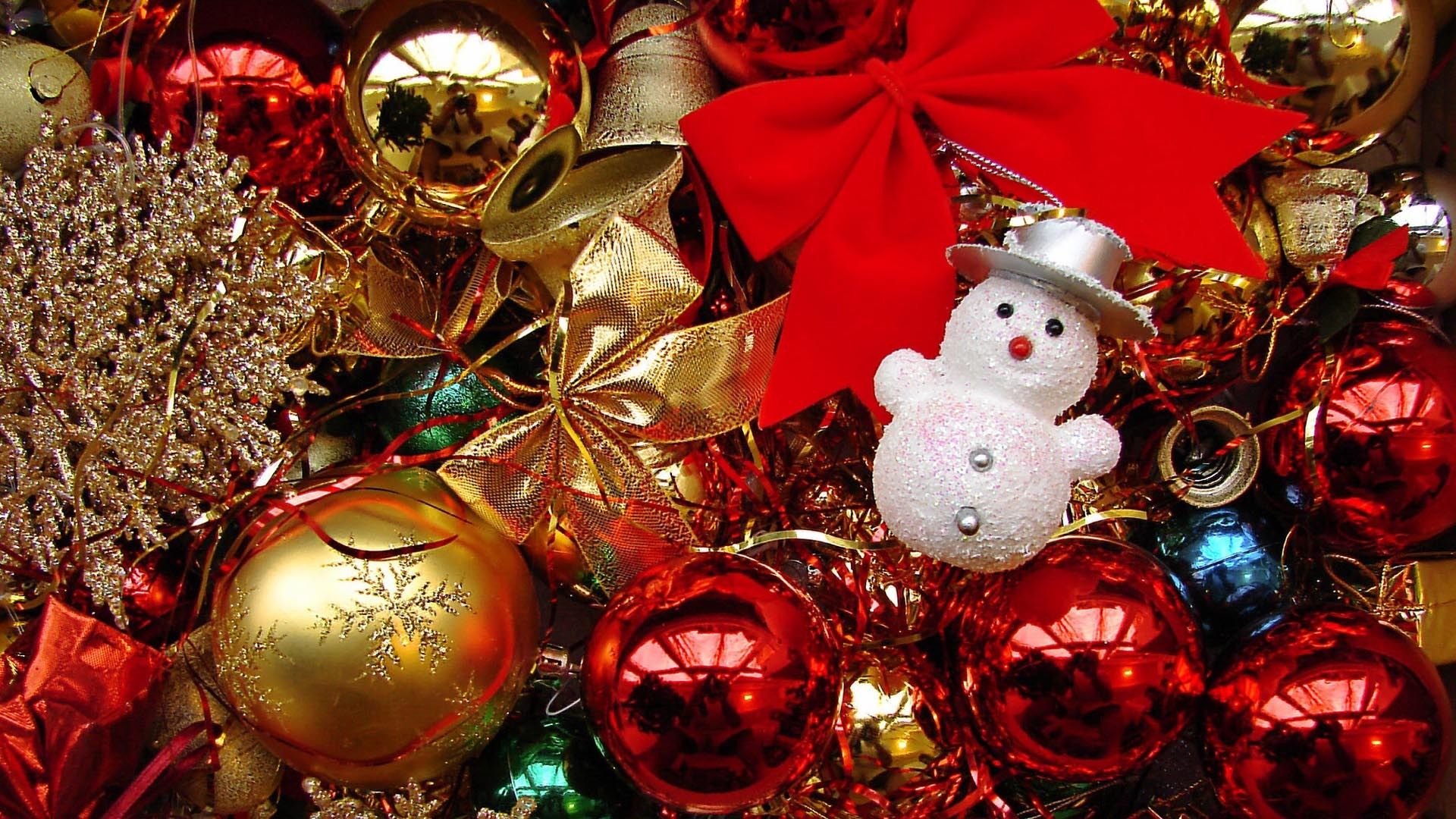 Palline di Natale rosse e dorate, 1920x1080 Full HD 1080p, PC Desktop
