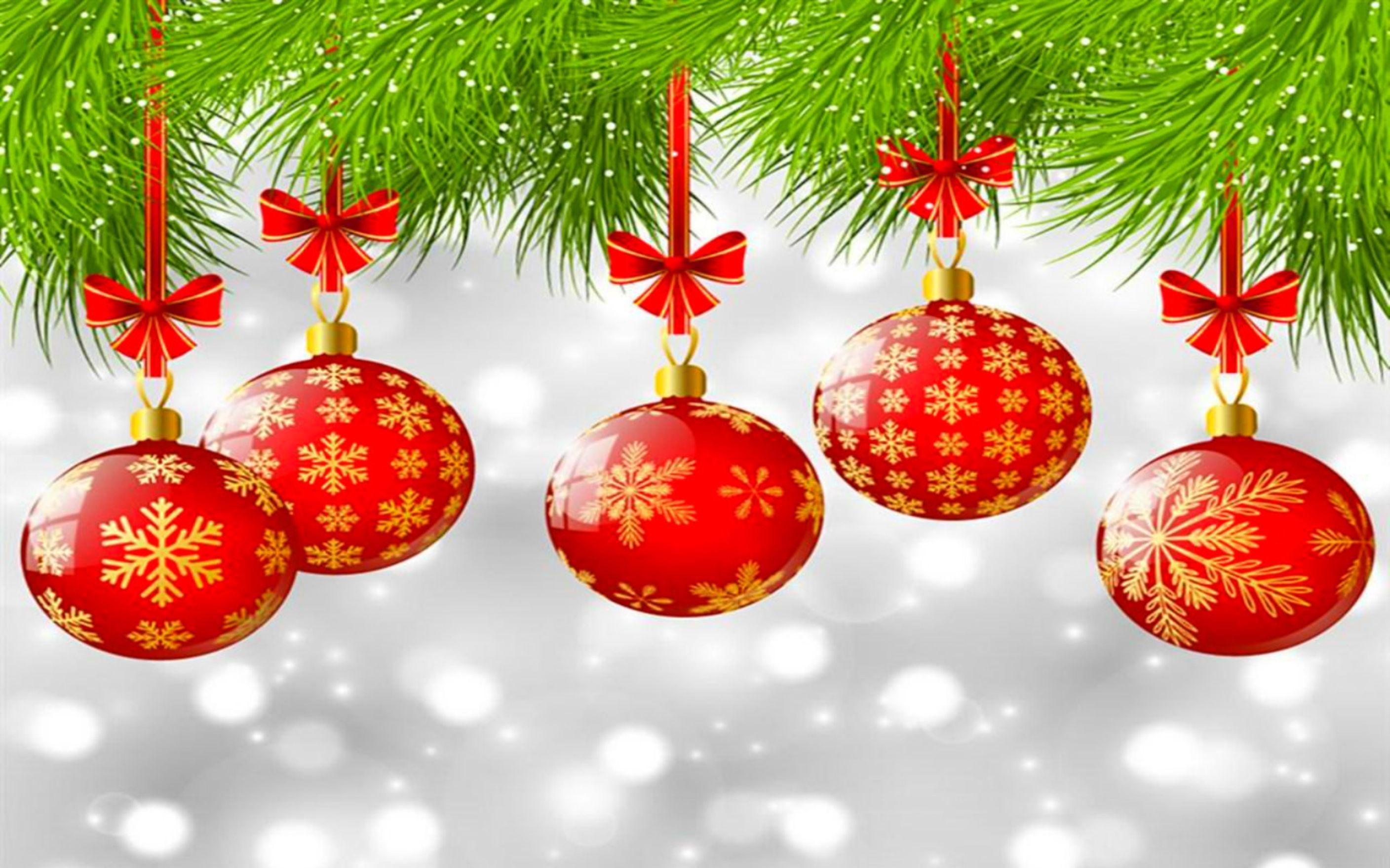Palline di Natale rosse decorate, 2816x1760 WQXGA, Desktop