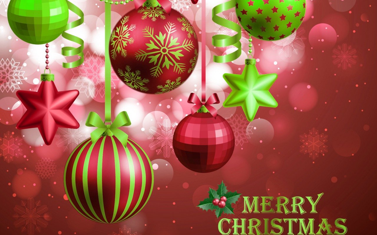 Palline di Natale rosse e verdi, 1280x800 720p, Laptop