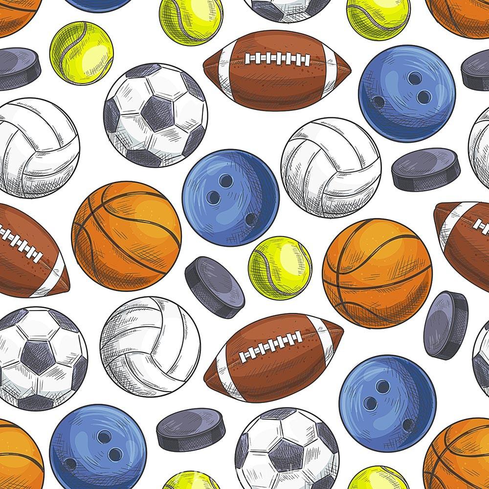 Palloni sportivi disegnati colorati, 1000x1000 HD, PC