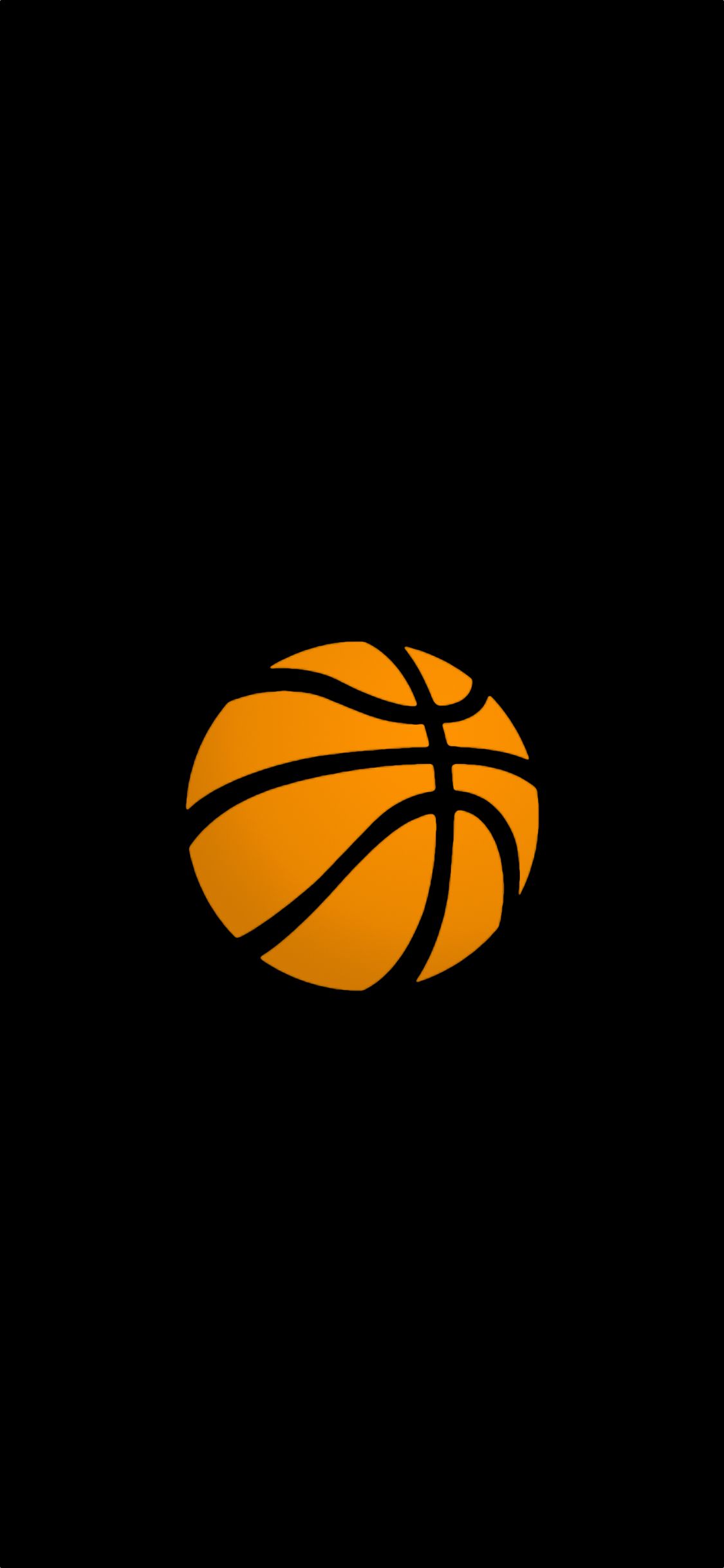 Pallone da basket sfondo nero, 1125x2436 Verticale, Mobile