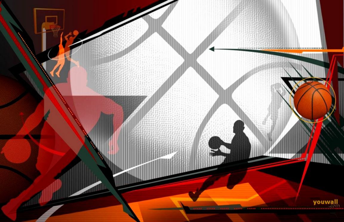 Silhouette giocatori basket astratto, 1152x744 HD, PC Desktop