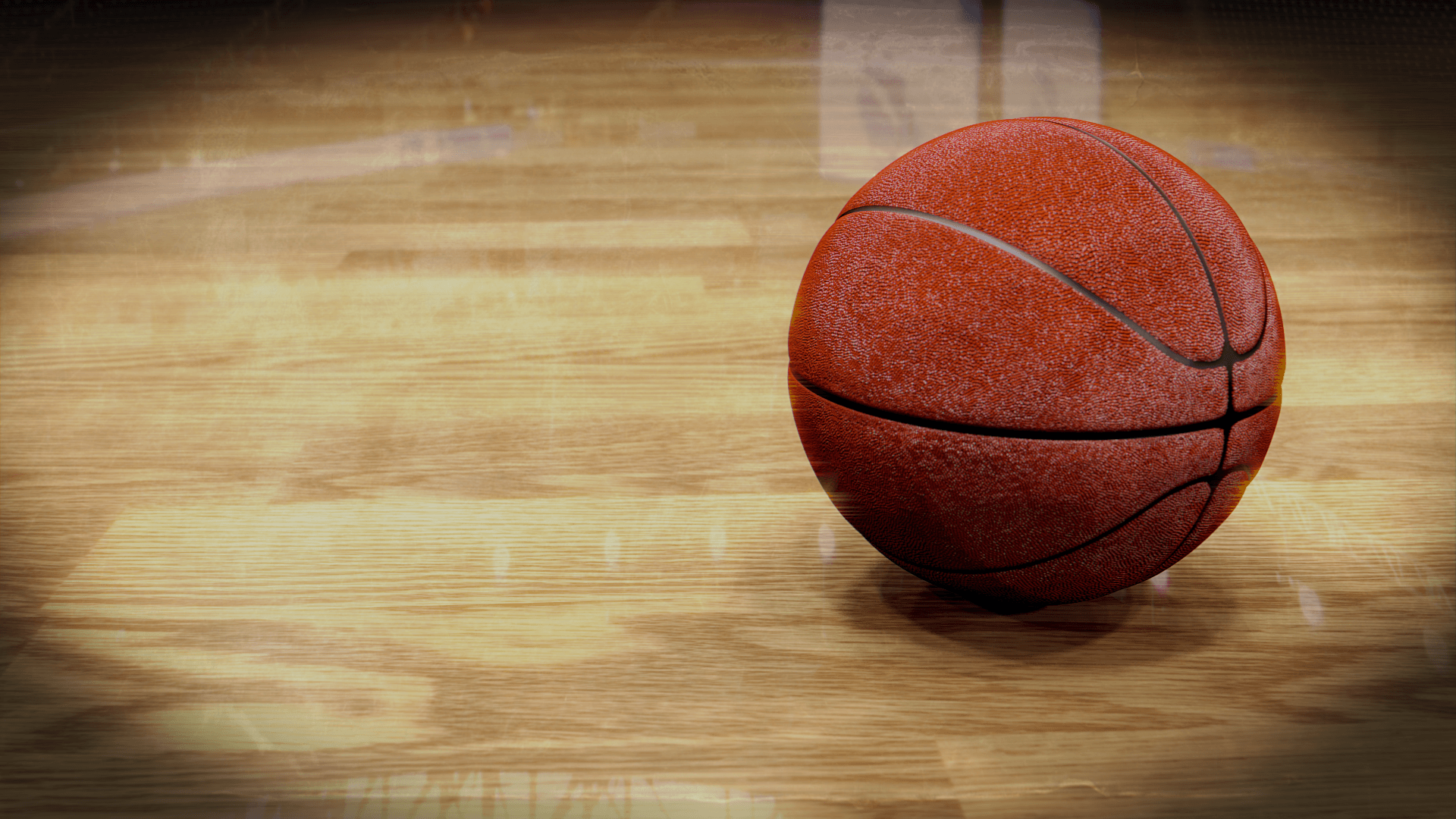 Pallone da basket su parquet, 1920x1080 Full HD 1080p, PC