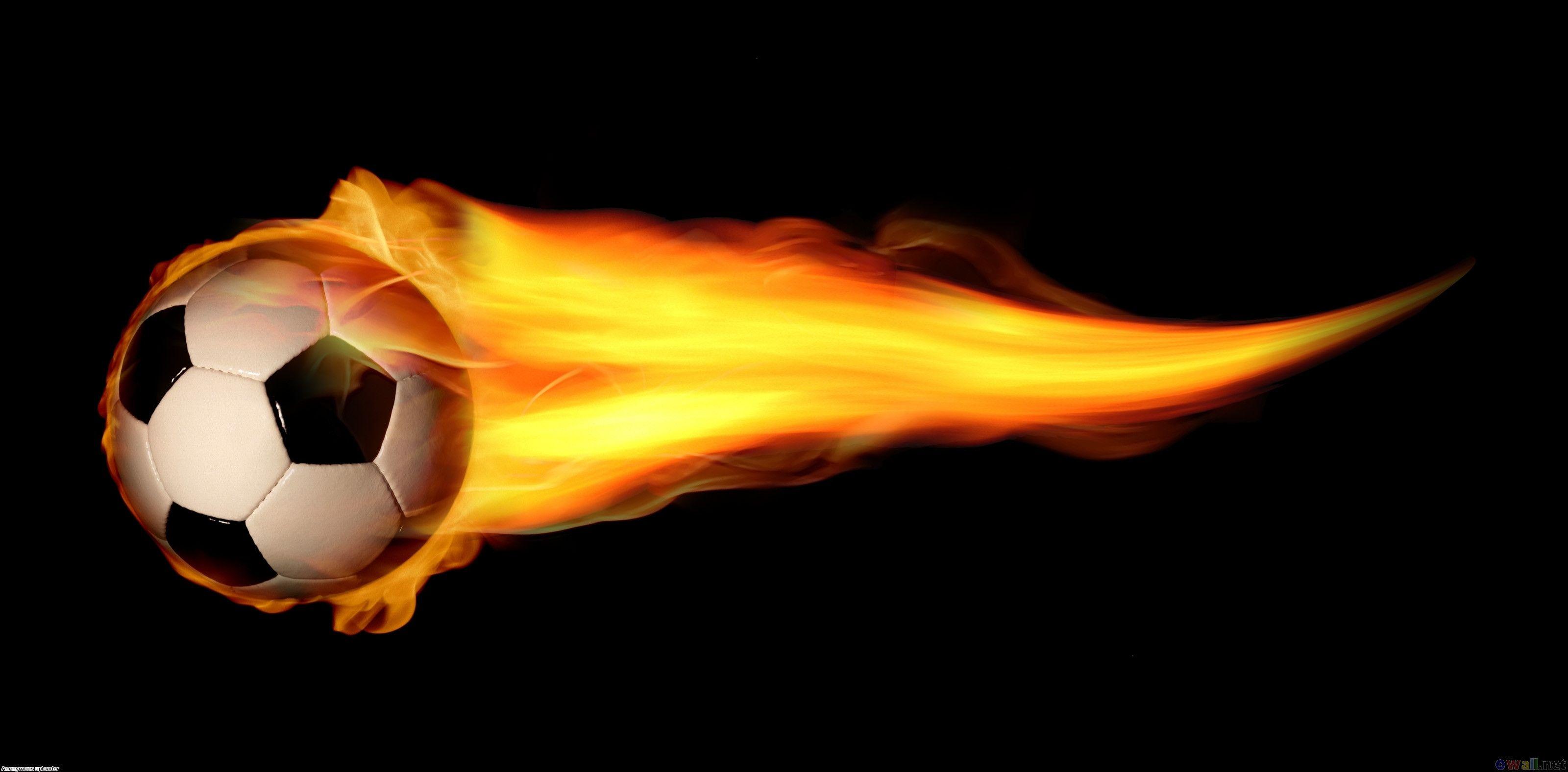 Pallone da calcio in fiamme, 1024x1024 HD, Desktop