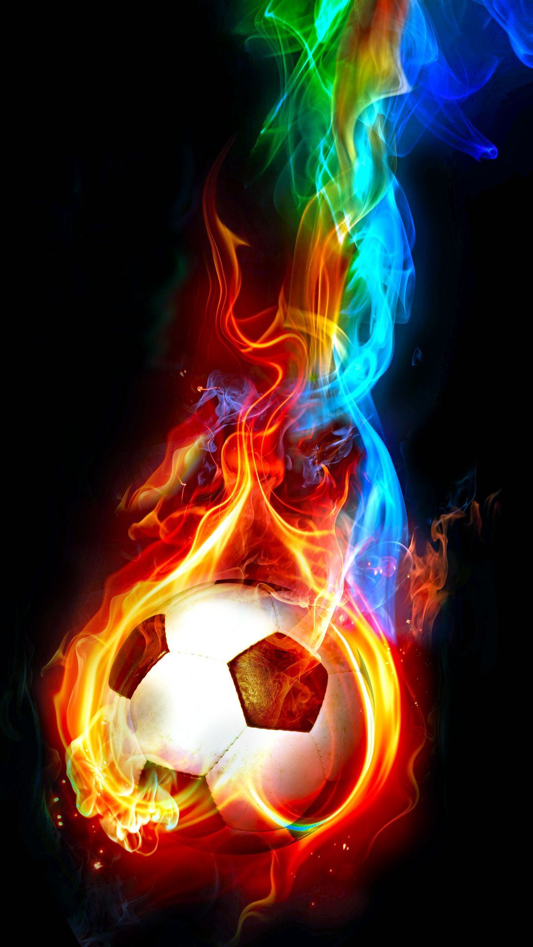 Pallone da calcio in fiamme, 1080x1920 Verticale, Samsung Galaxy