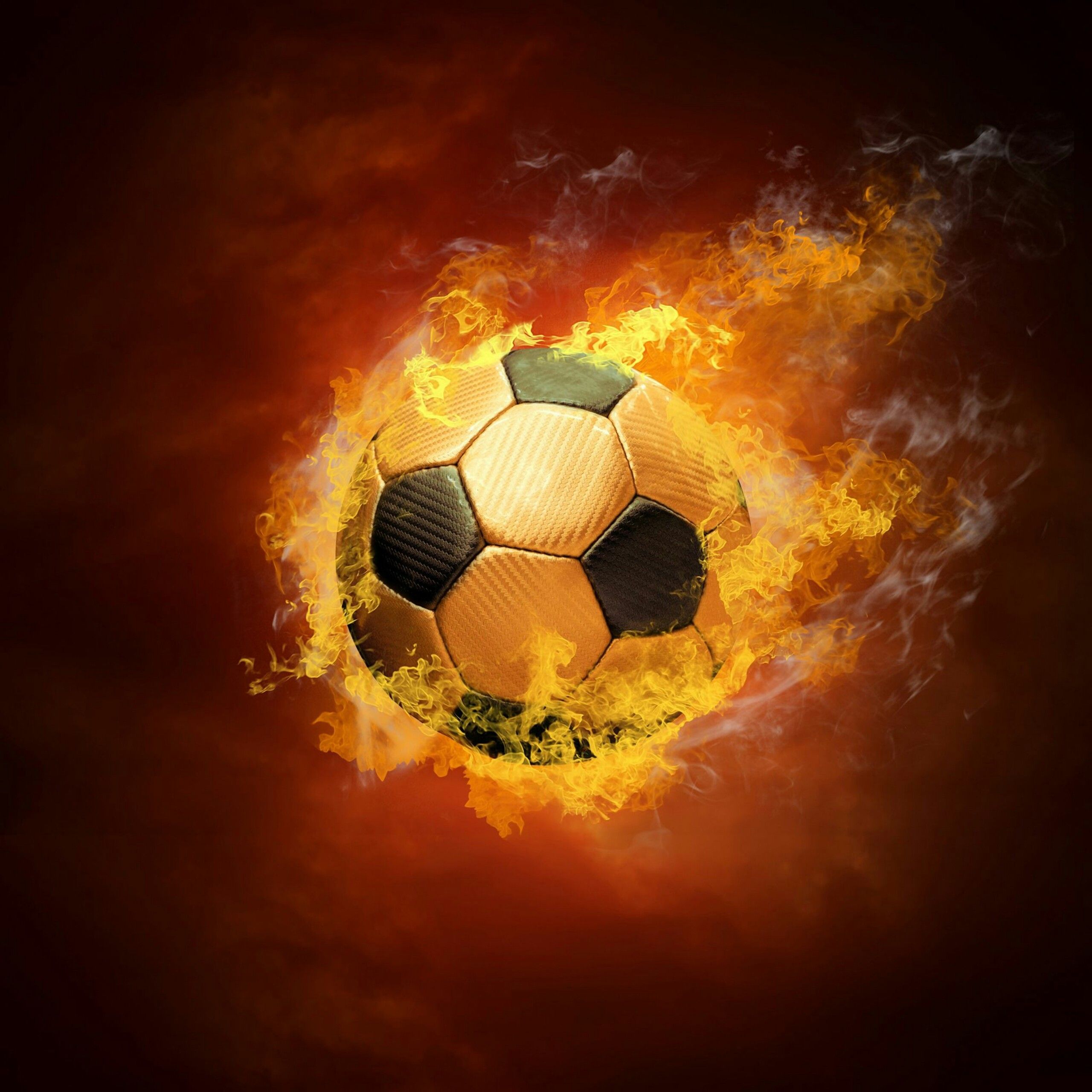 Pallone da calcio in fiamme, 2560x2560 2K, PC